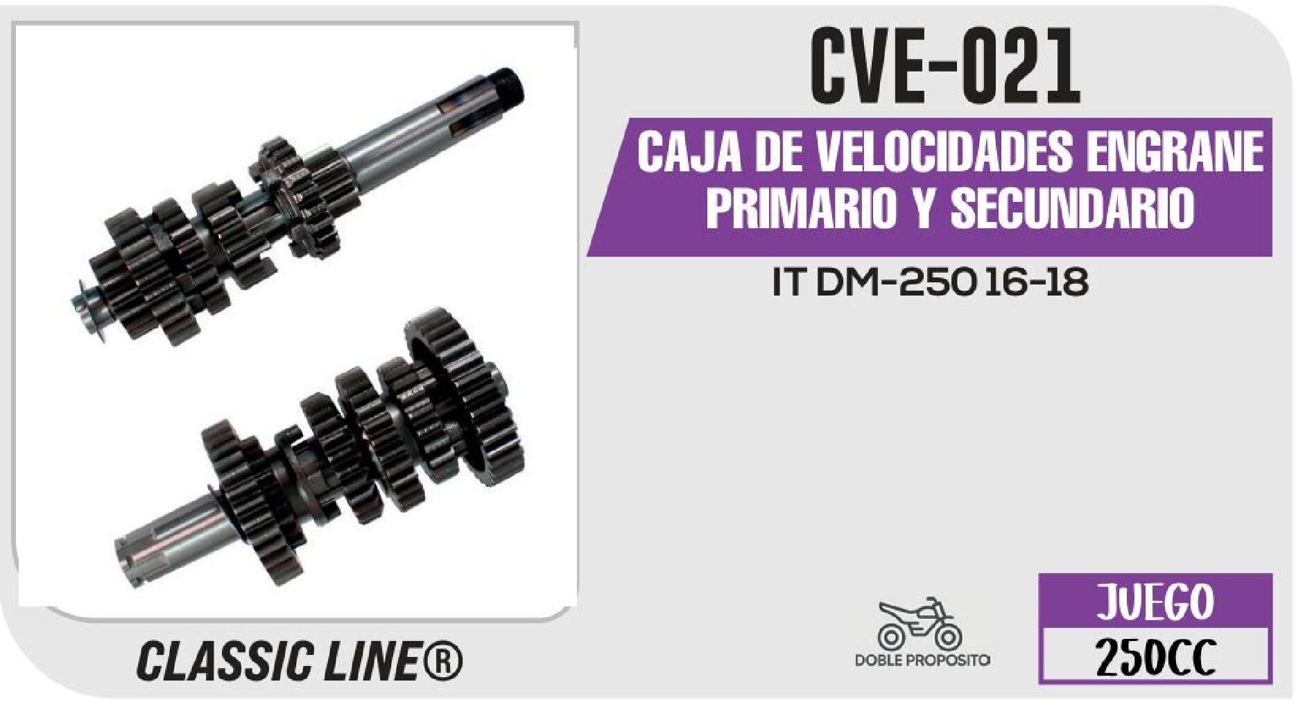CAJA DE VELOCIDADES ENGRANE PRIMARIO Y SECUNDARIO  CVE-021