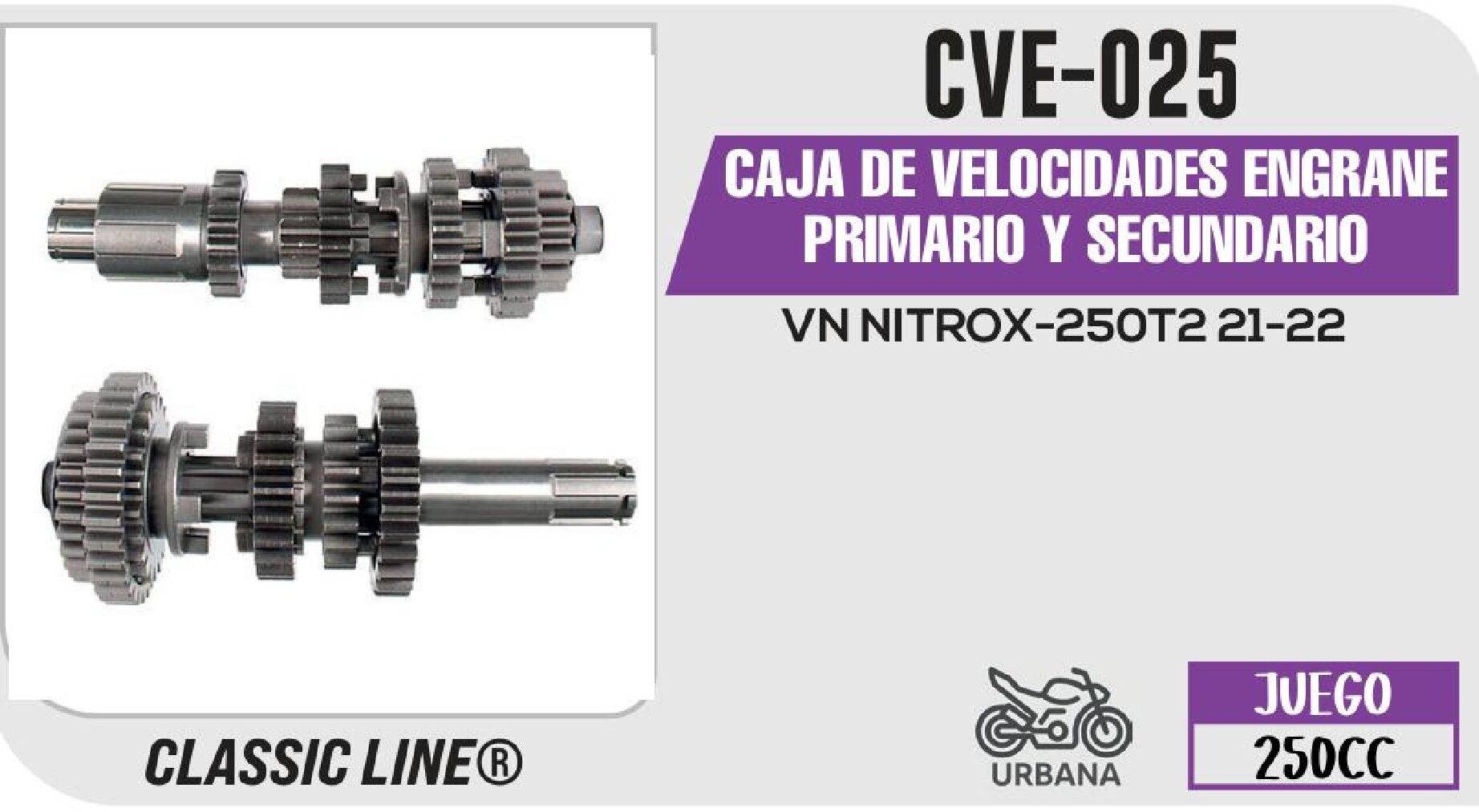 CAJA DE VELOCIDADES ENGRANE PRIMARIO Y SECUNDARIO  CVE-025