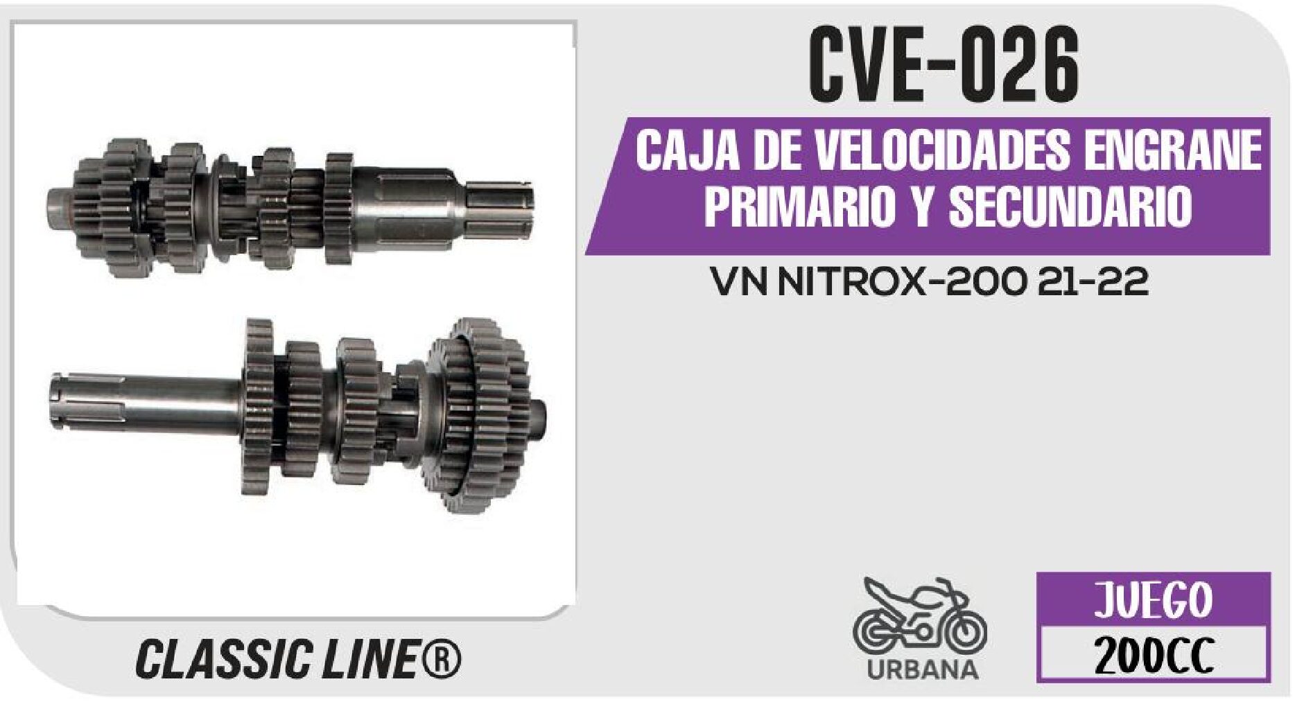 CAJA DE VELOCIDADES ENGRANE PRIMARIO Y SECUNDARIO  CVE-026