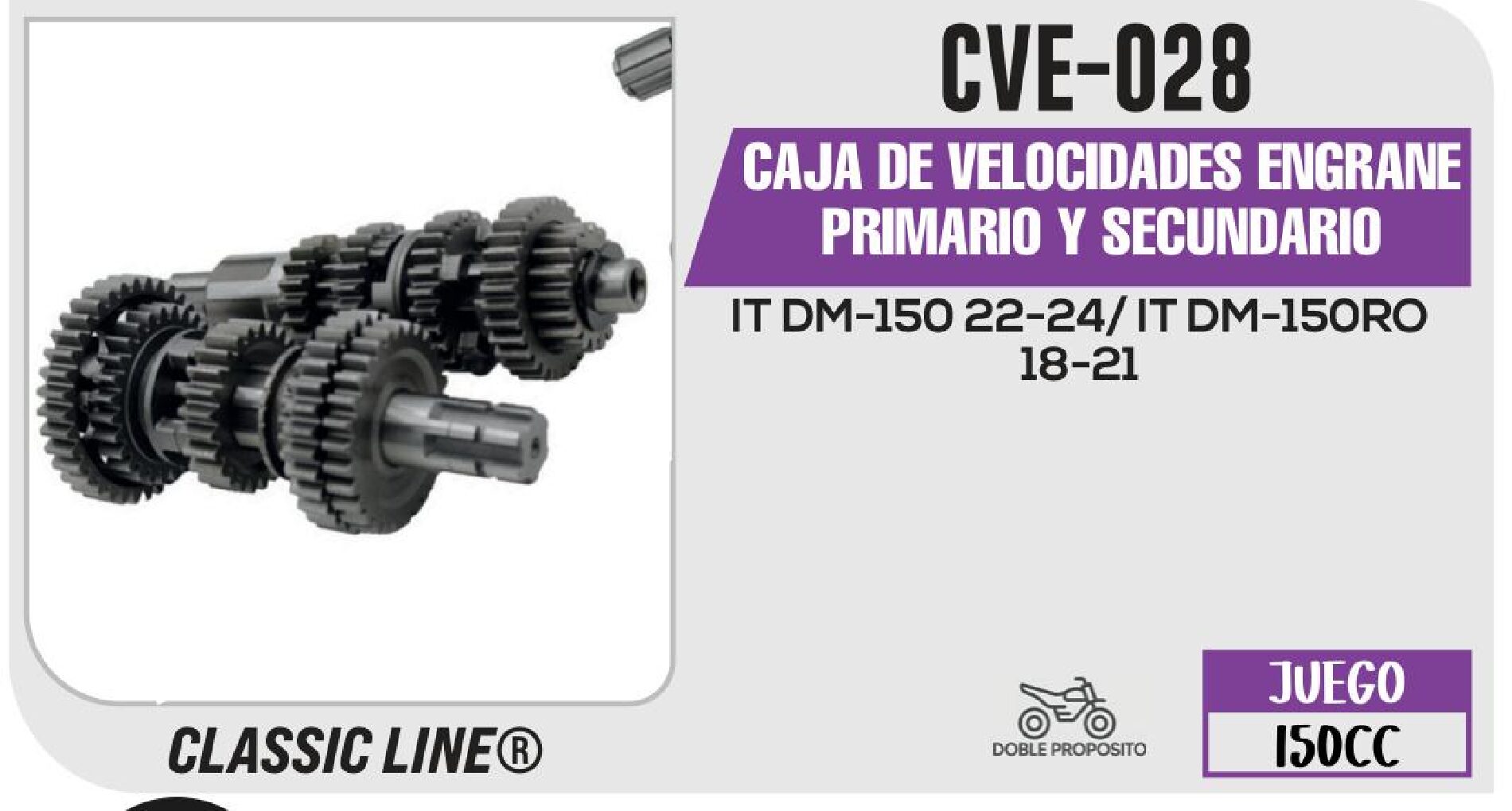 CAJA DE VELOCIDADES ENGRANE PRIMARIO Y SECUNDARIO  CVE-028