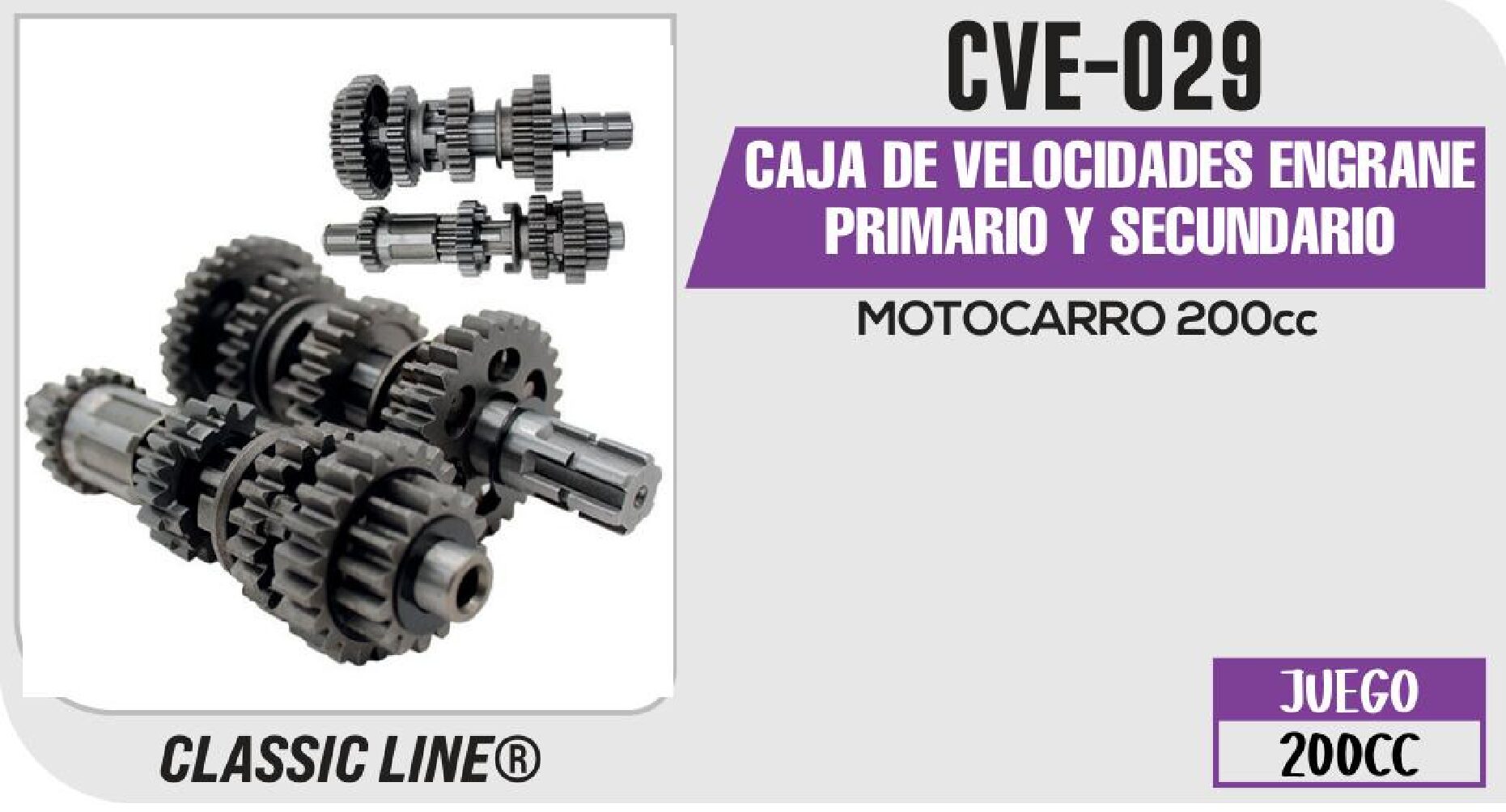 CAJA DE VELOCIDADES ENGRANE PRIMARIO Y SECUNDARIO  CVE-029