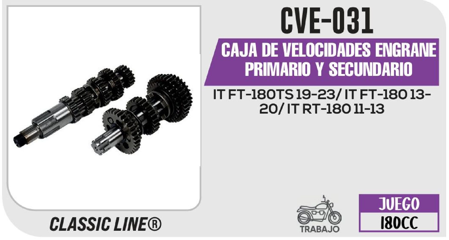 CAJA DE VELOCIDADES ENGRANE PRIMARIO Y SECUNDARIO  CVE-031