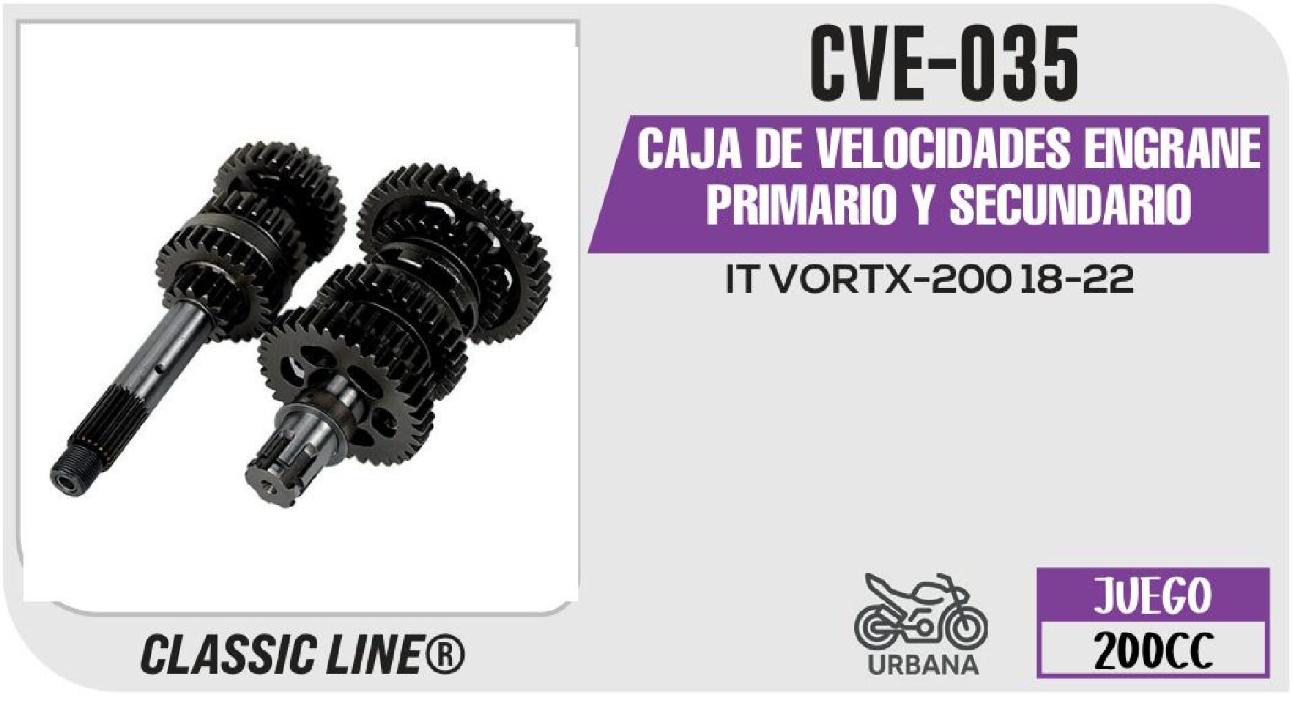 CAJA DE VELOCIDADES ENGRANE PRIMARIO Y SECUNDARIO  CVE-035