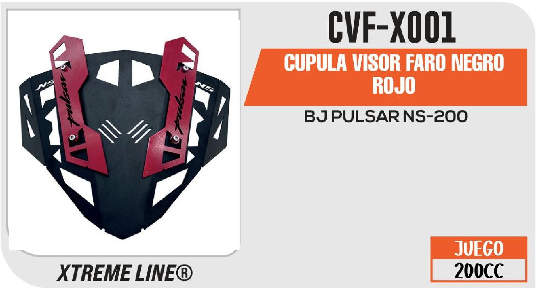 CUPULA VISOR FARO NEGRO ROJO  CVF-X001