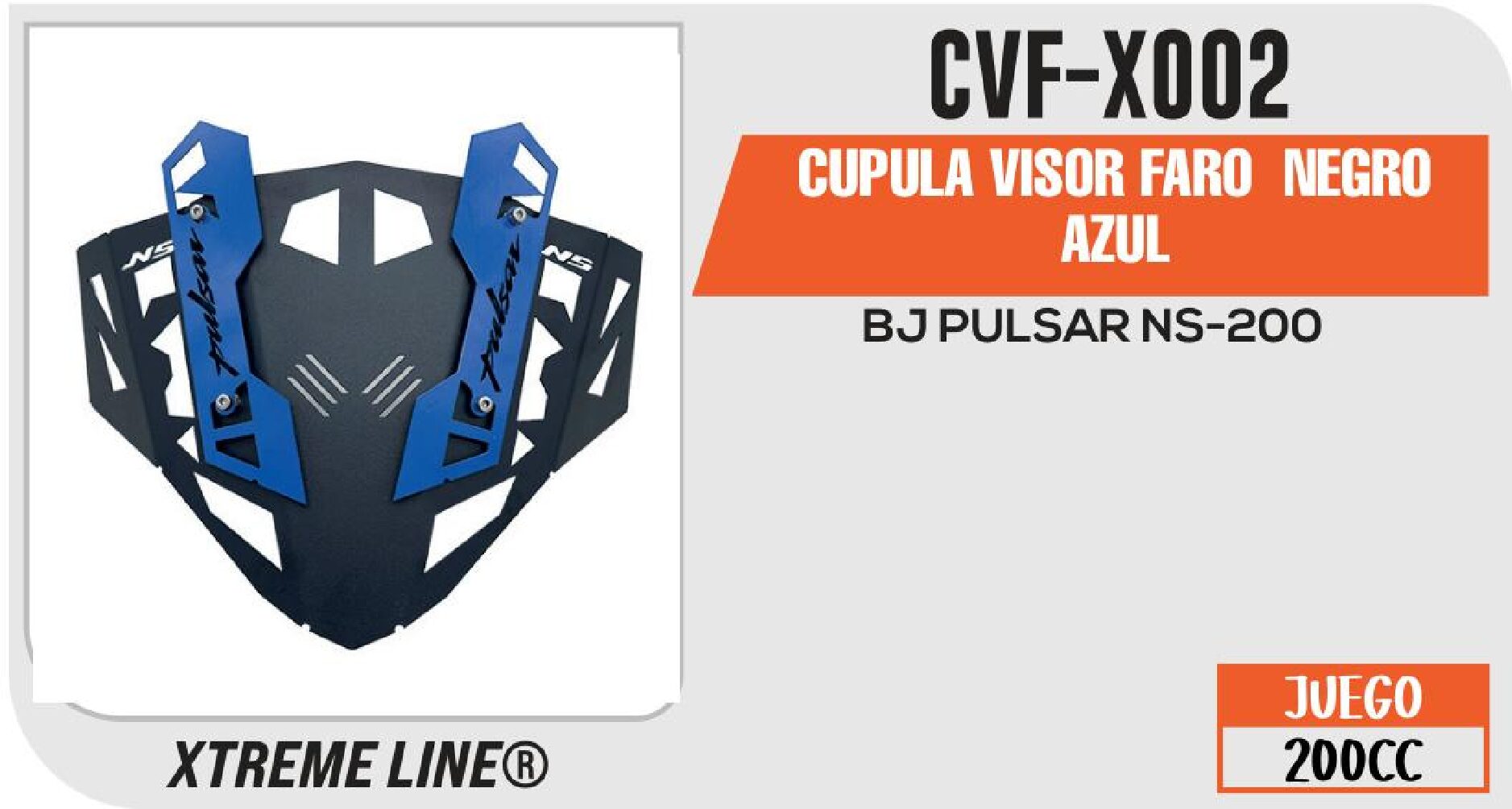CVF-X002 CUPULA VISOR FARO NEGRO AZUL CVF-X002