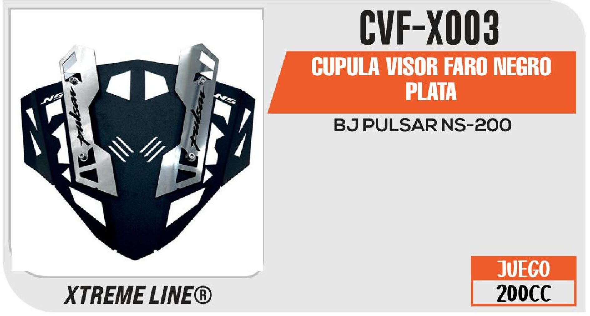 CUPULA VISOR FARO NEGRO PLATA  CVF-X003