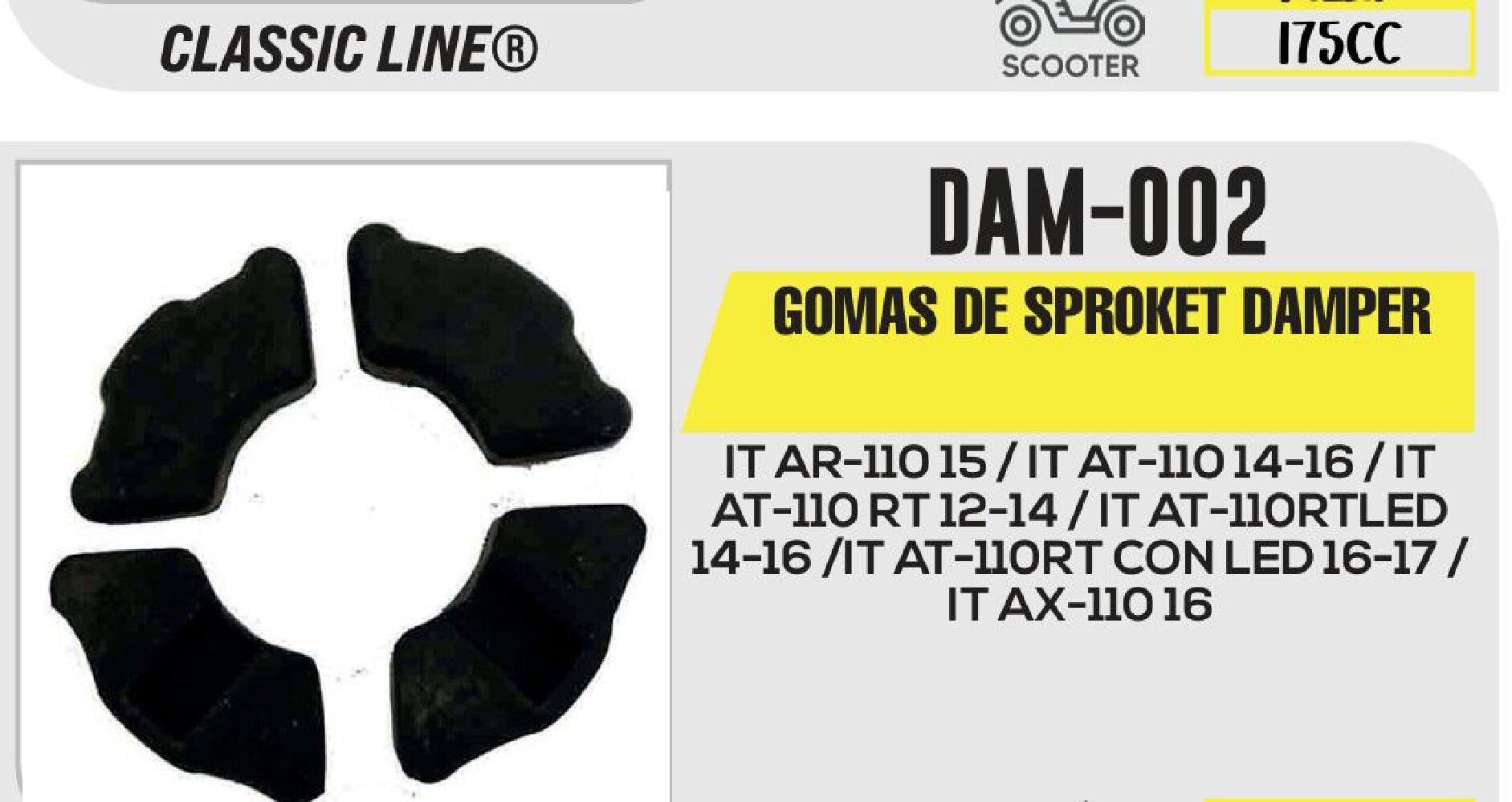 GOMAS DE SPROCKET DAMPER  DAM-002