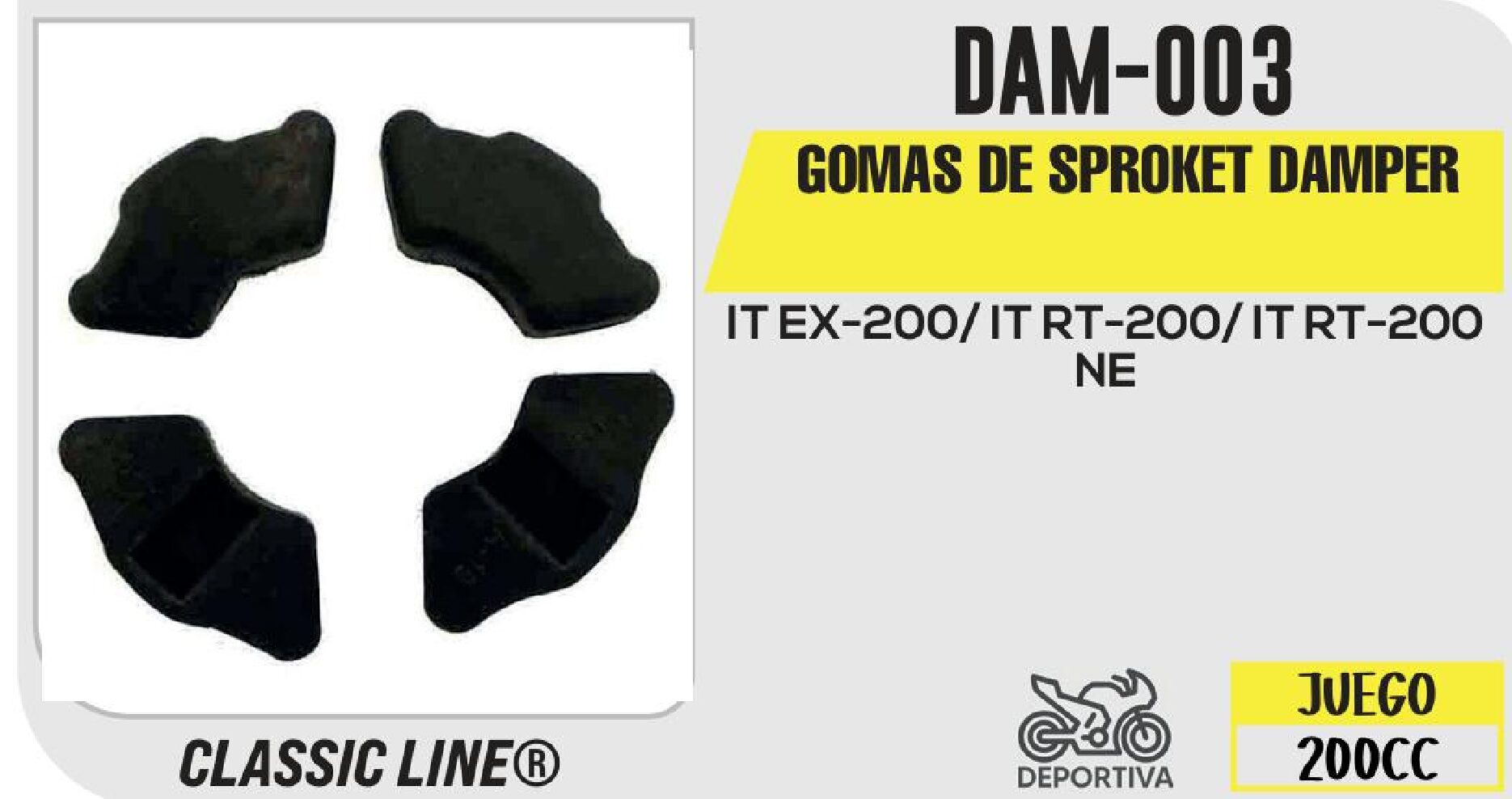 GOMAS DE SPROKET DAMPER  DAM-003