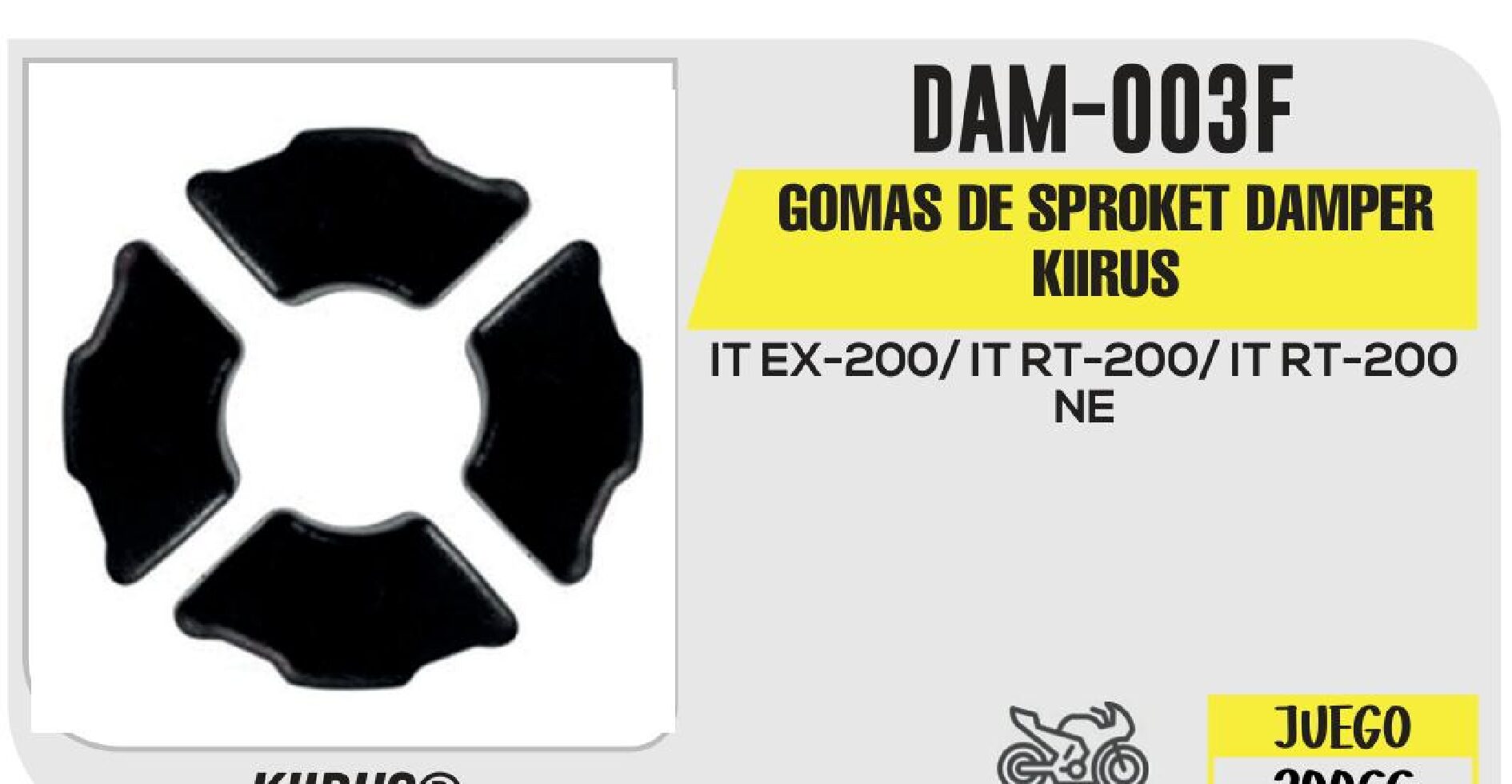 GOMAS DE SPROCKET DAMPER KIIRUS  DAM-003F