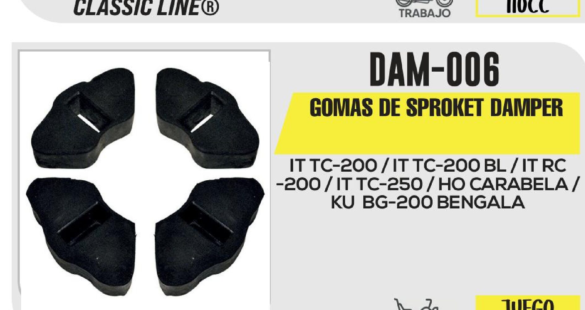 GOMAS DE SPROCKET DAMPER  DAM-006