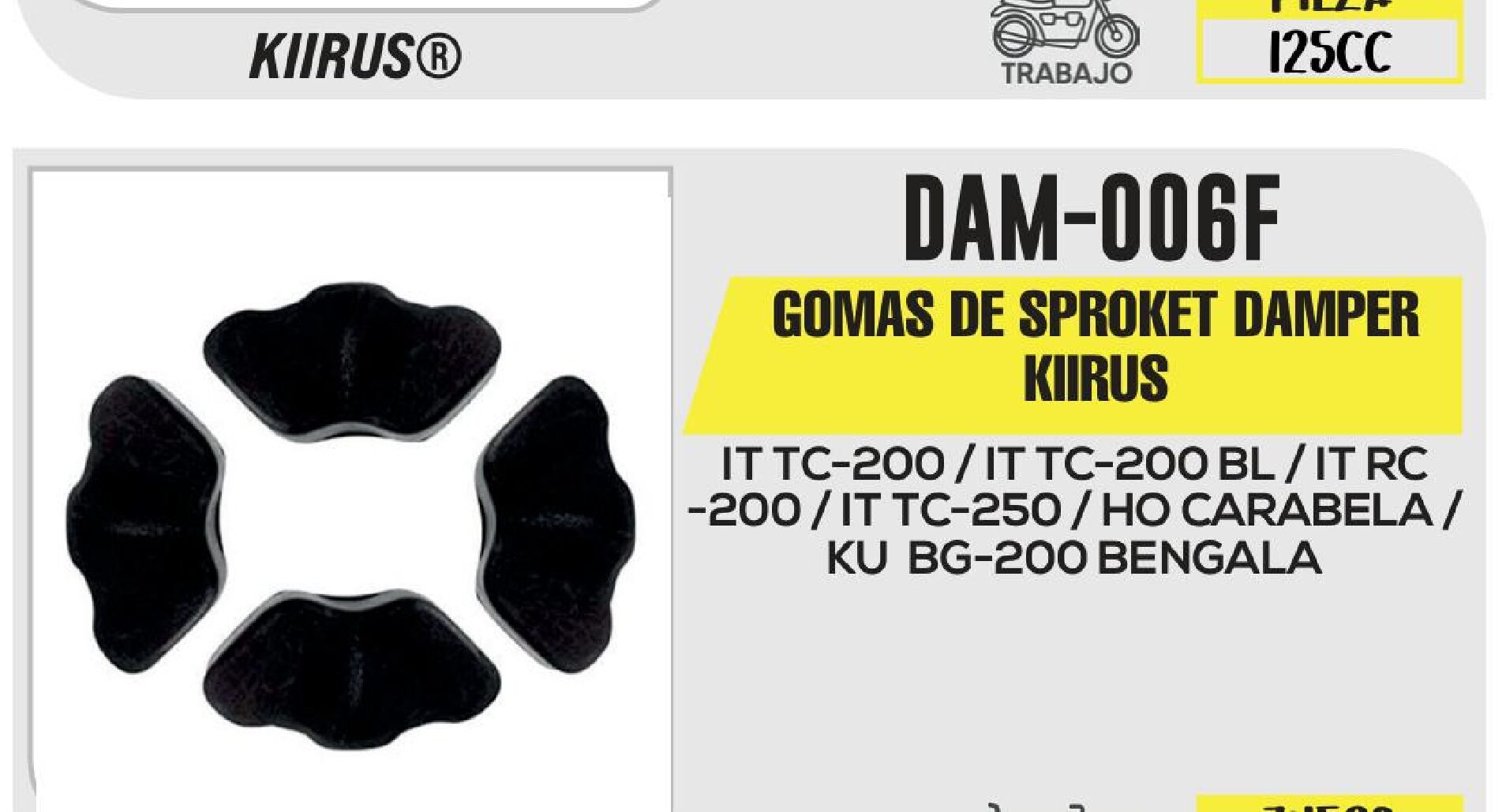 GOMAS DE SPROCKET DAMPER KIIRUS / DAM-006F