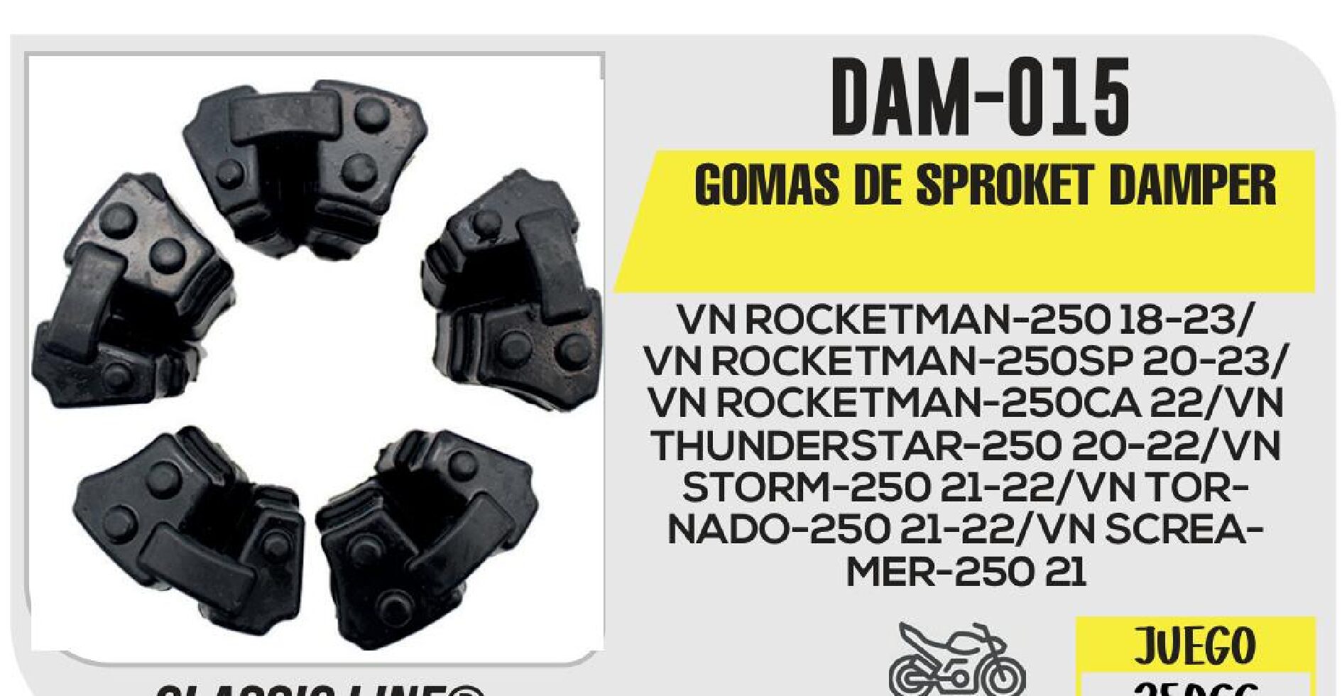 GOMAS DE SPROKET DAMPER / DAM-015