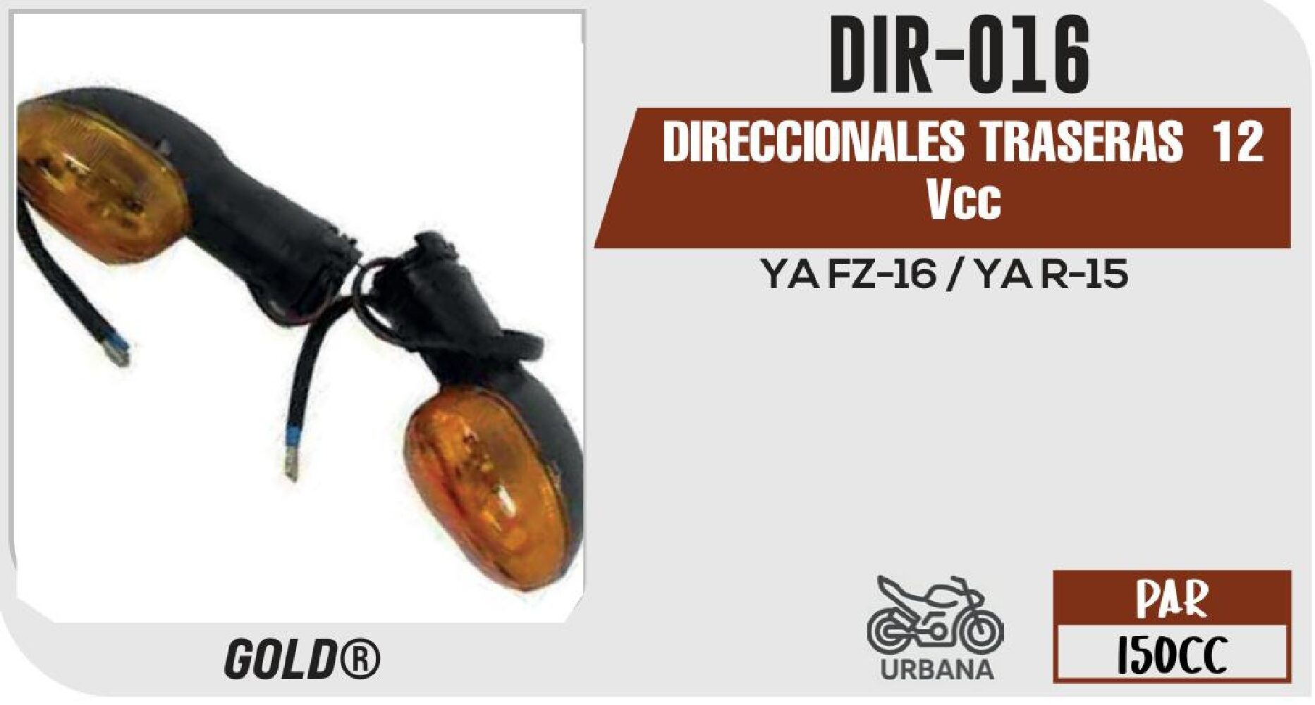 DIR-016 DIRECCIONALES TRASERAS 12 Vcc / DIR-016
