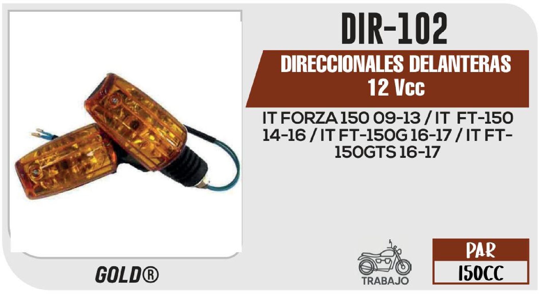 DIRECCIONALES DELANTERAS 12 Vcc / DIR-102