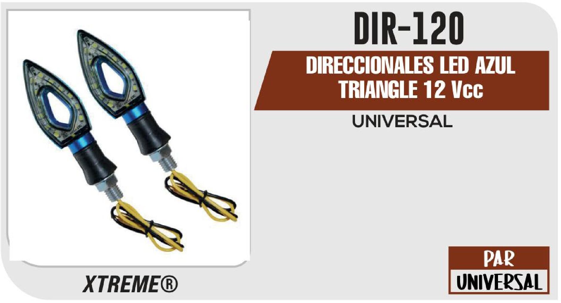 DIRECCIONALES LED AZUL TRIANGLE 12 Vcc / DIR-120