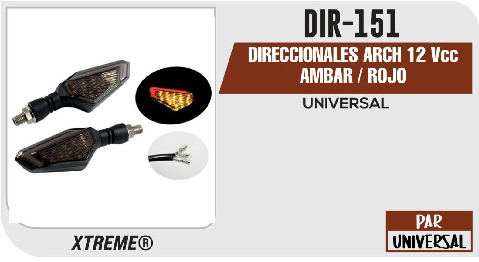 DIRECCIONALES ARCH 12Vcc AMBAR / ROJO  DIR-151