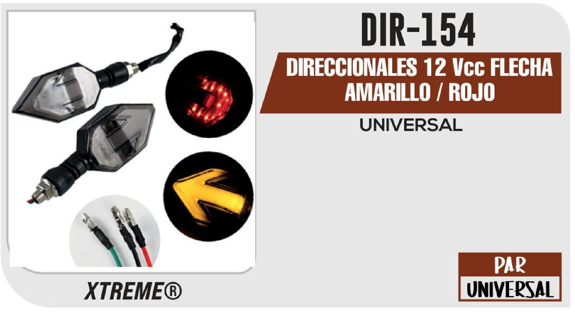 DIRECCIONALES FLECHA AMARILLO / ROJO 12Vcc   DIR-154