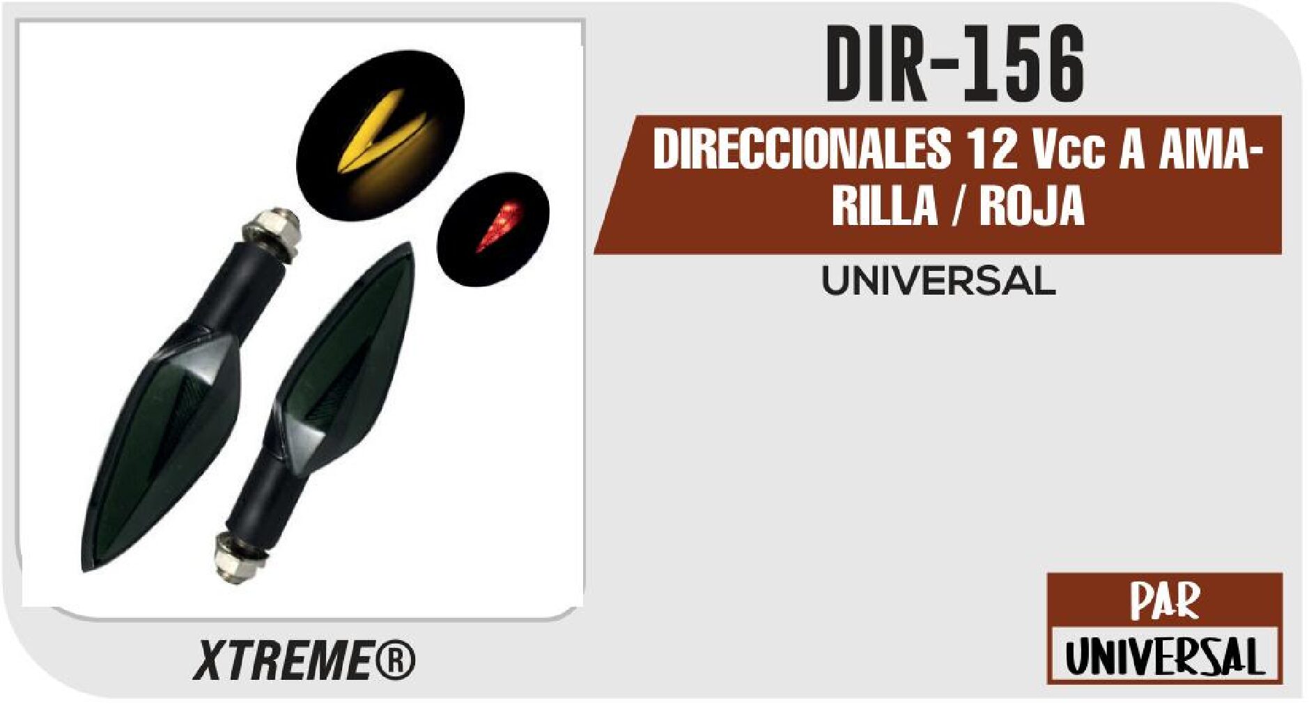 DIRECCIONALES AMARILLA / ROJA 12Vcc   DIR-156