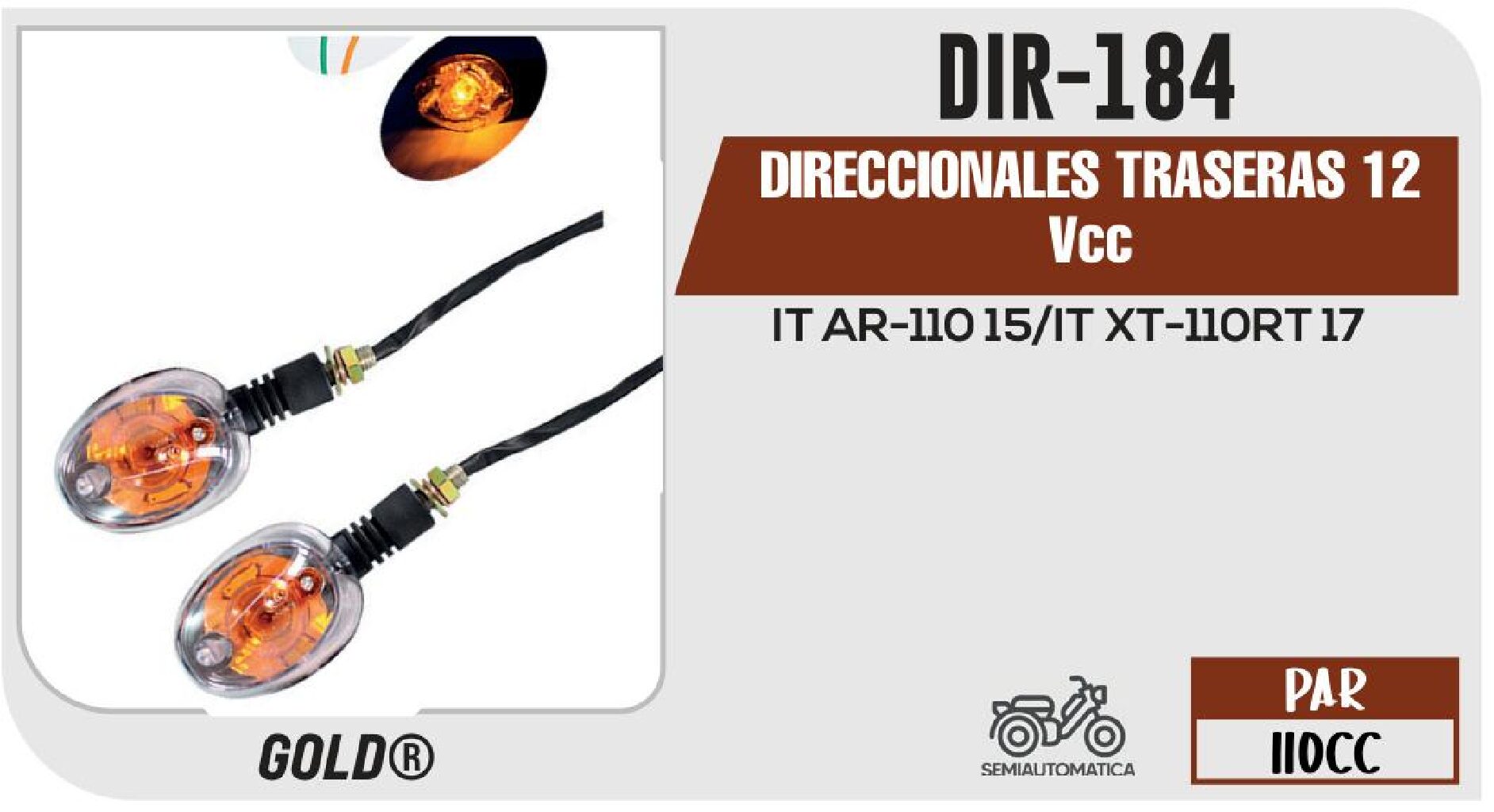 DIR-184 DIRECCIONALES TRASERAS 12 VCC DIR-184