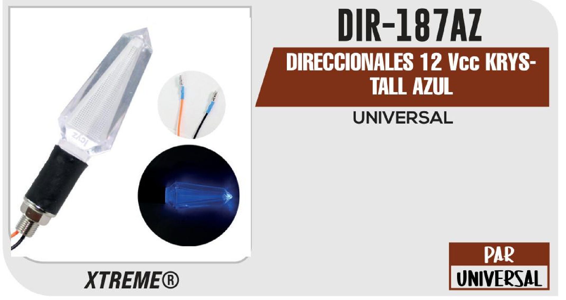 DIRECCIONALES KRYSTALL AZUL 12Vcc  DIR-187AZ