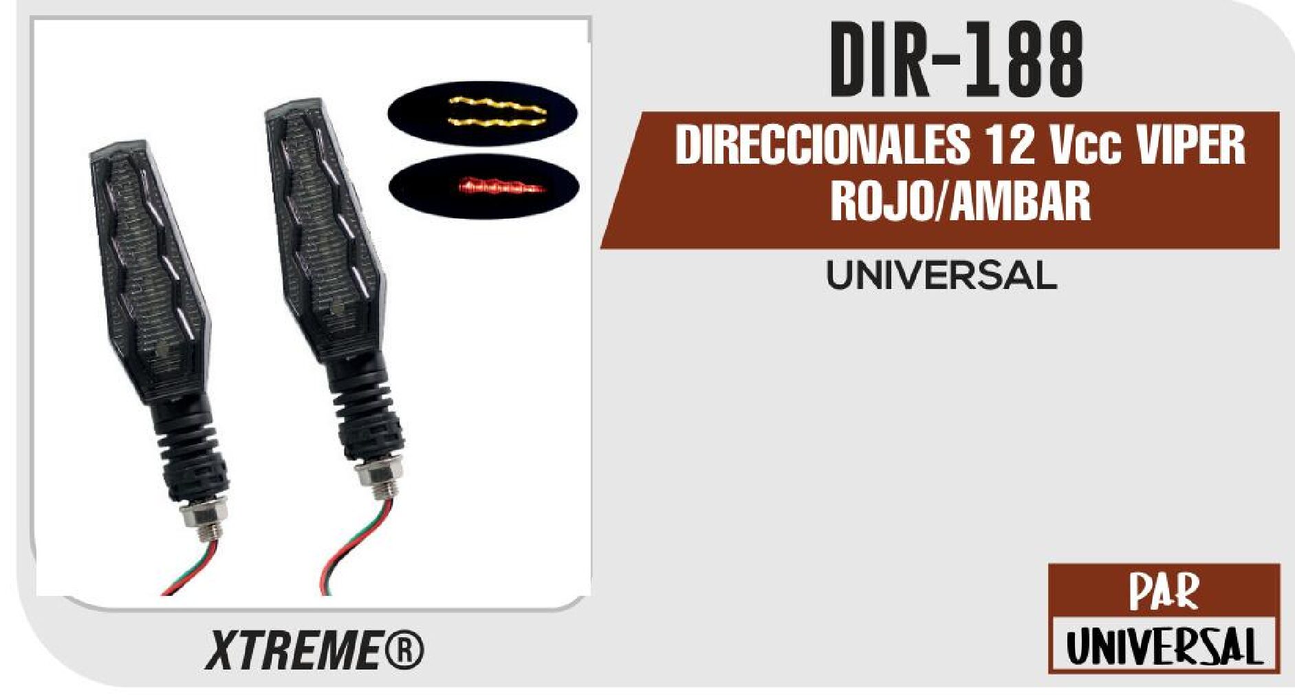 DIRECCIONALES VIPER ROJO/AMBAR 12VCC  DIR-188