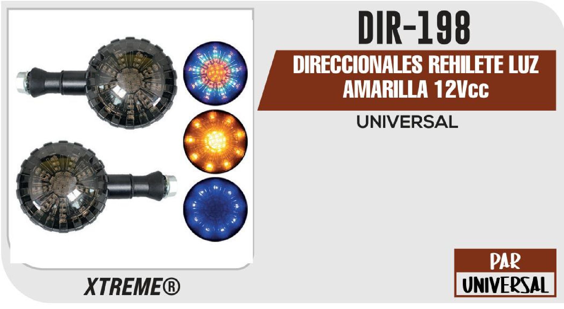 DIRECCIONALES REHILETE LUZ AMARILLA 12VCC  DIR-198