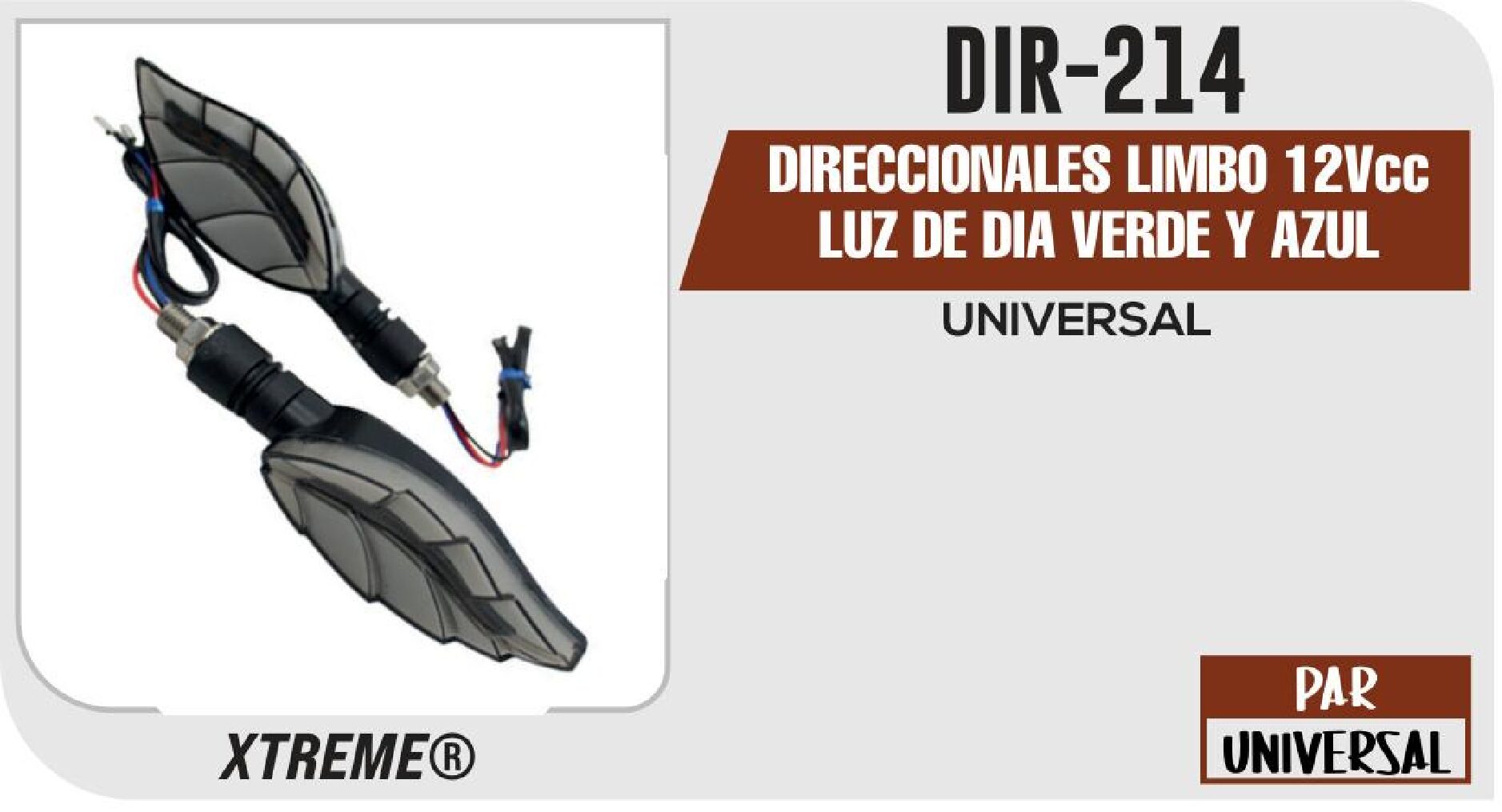 DIRECCIONALES LIMBO 12VCC LUZ DE DIA VERDE Y AZUL  DIR-214