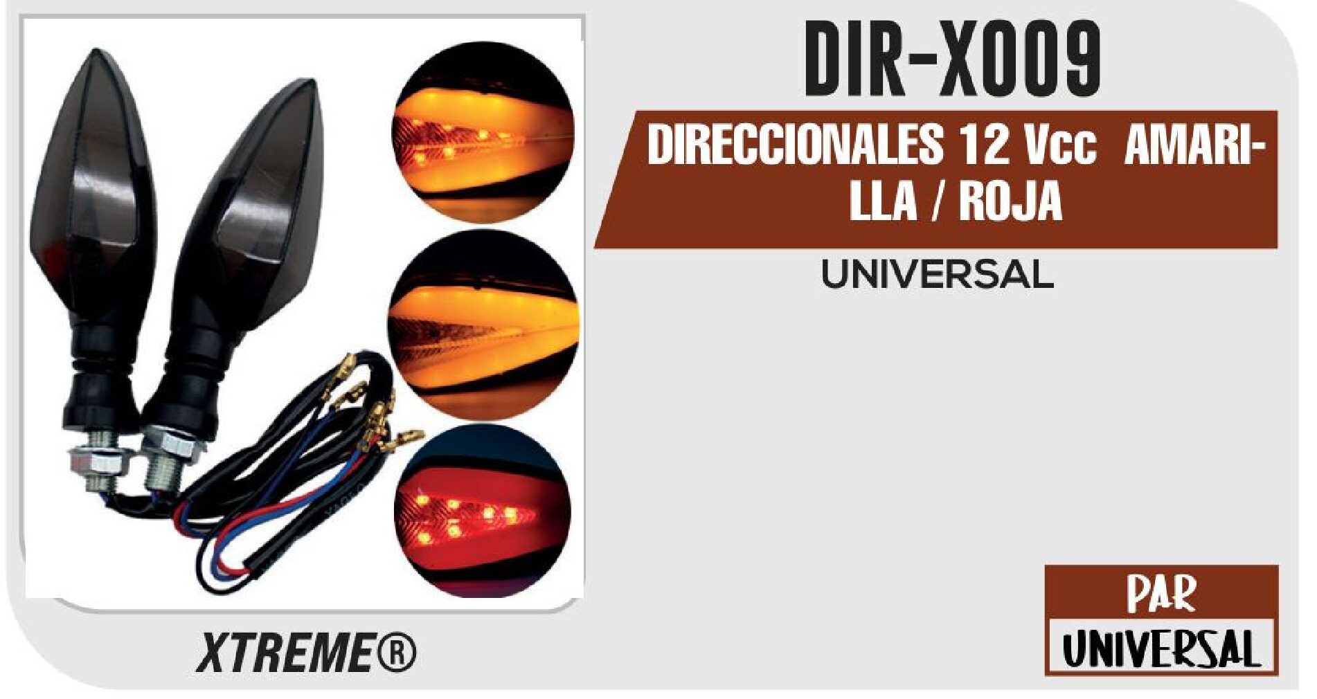 DIR-X009 DIRECCIONALES 12 VCC AMARILLA / ROJA DIR-X009
