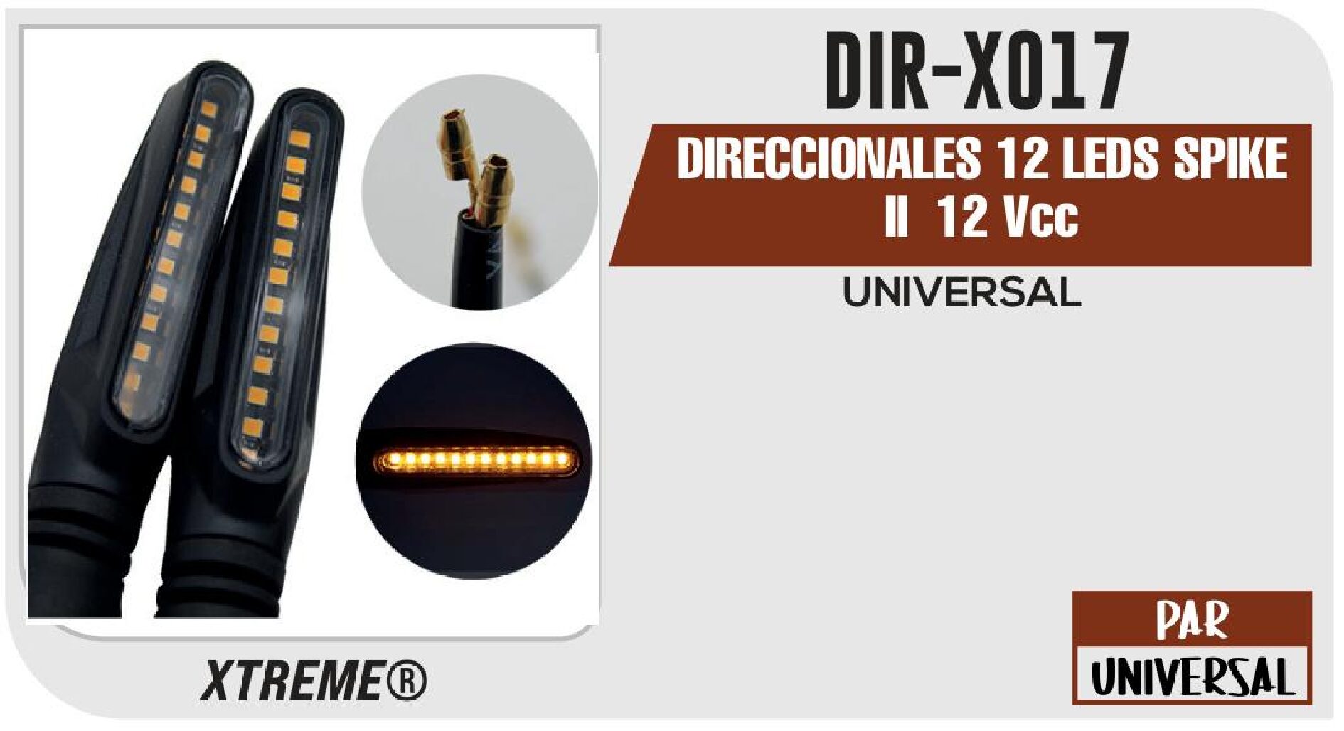 DIRECCIONALES 12 LEDS SPIKE II 12 Vcc  DIR-X017