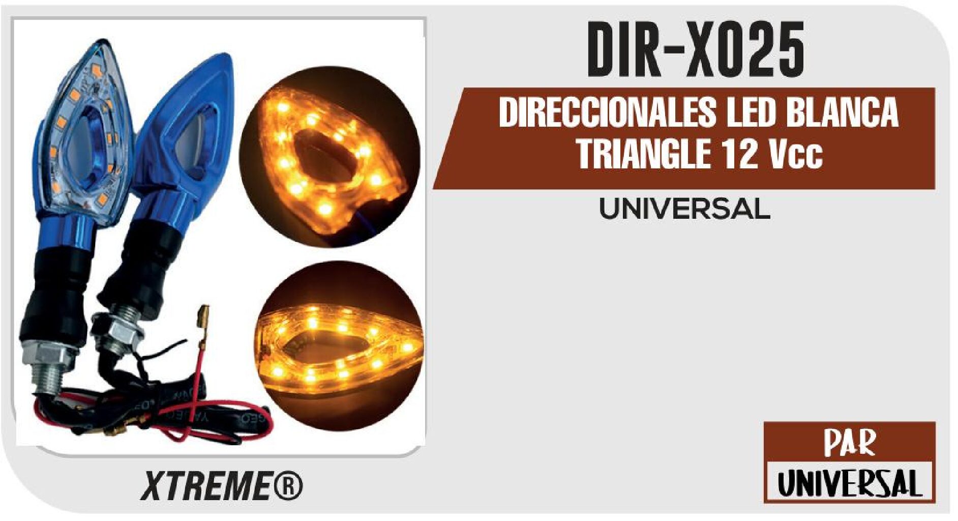 DIRECCIONALES LED BLANCA TRIANGLE 12 Vcc  DIR-X025