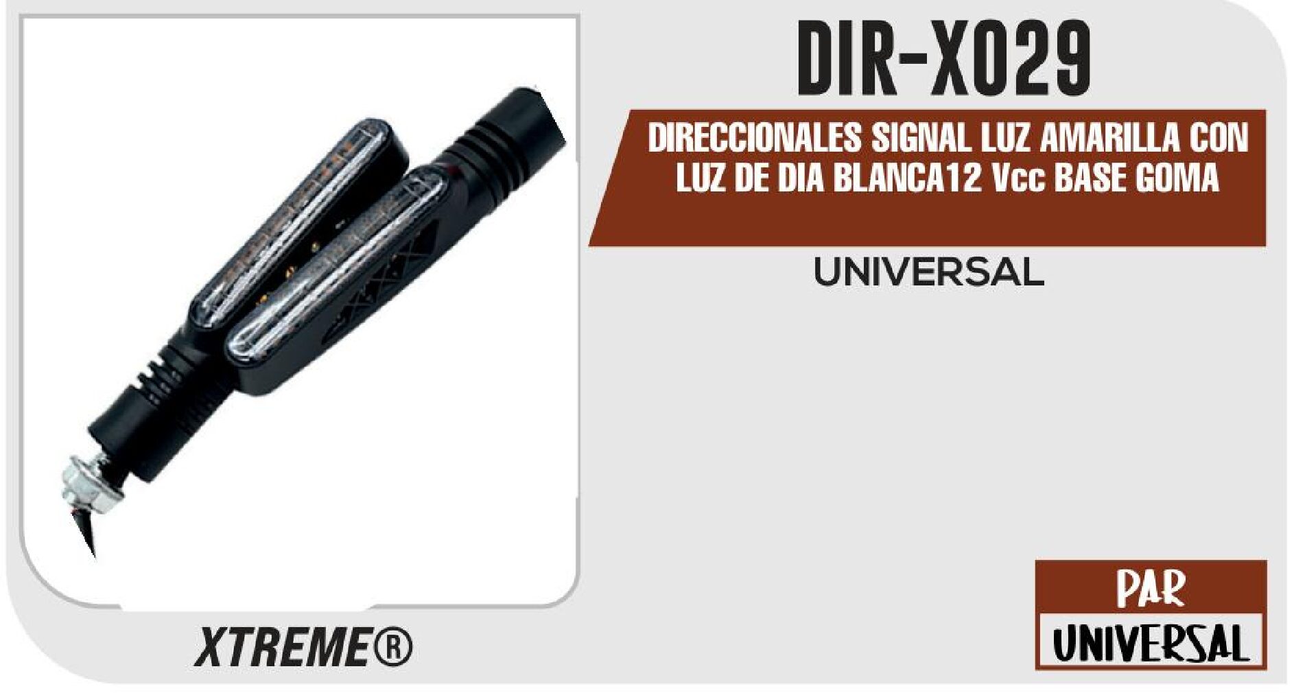 DIRECCIONALES SIGNAL LUZ AMARILLA 12 Vcc BASE GOMA  DIR-X029