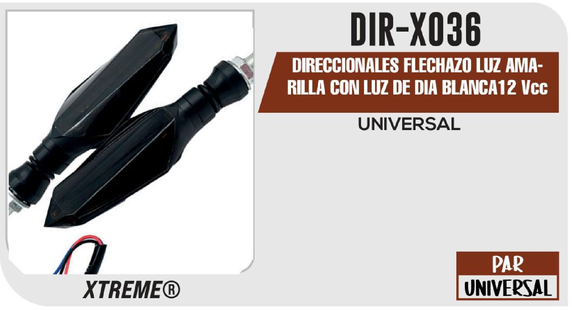 DIRECCIONALES FLECHAZO LUZ AMARILLA CON LUZ DE DIA BLANCA12 Vcc BASE GOMA  DIR-X036