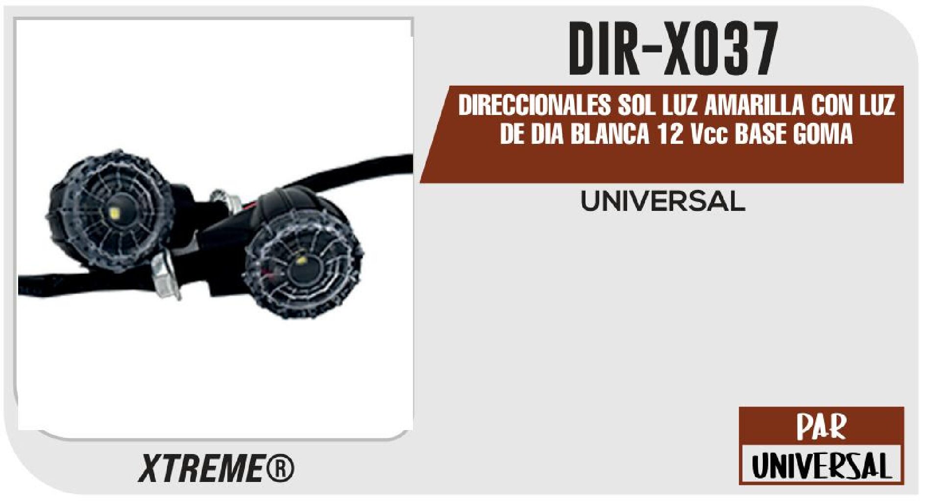 DIRECCIONALES SOL LUZ DE DIA BLANCA 12 VCC BASE GOMA  DIR-X037