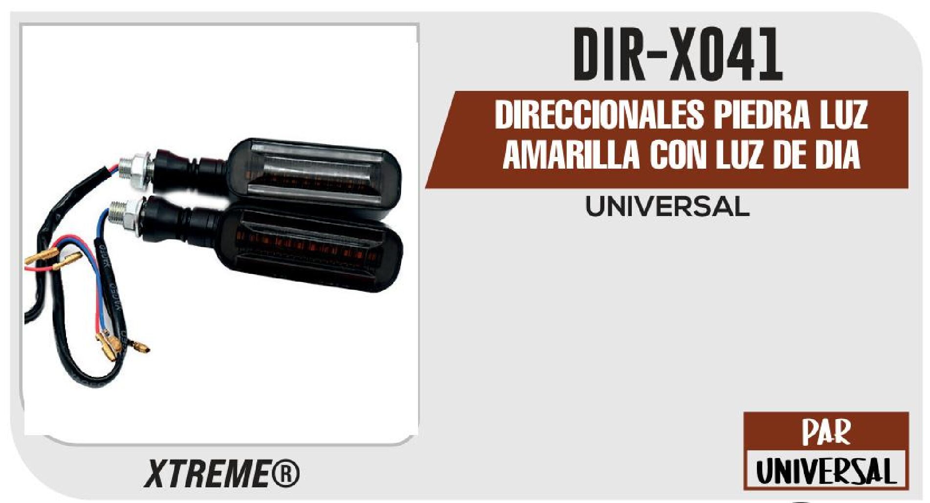 DIRECCIONALES PIEDRA LUZ AMARILLA CON LUZ DE DIA BLANCA 12 VCC BASE GOMA  DIR-X041