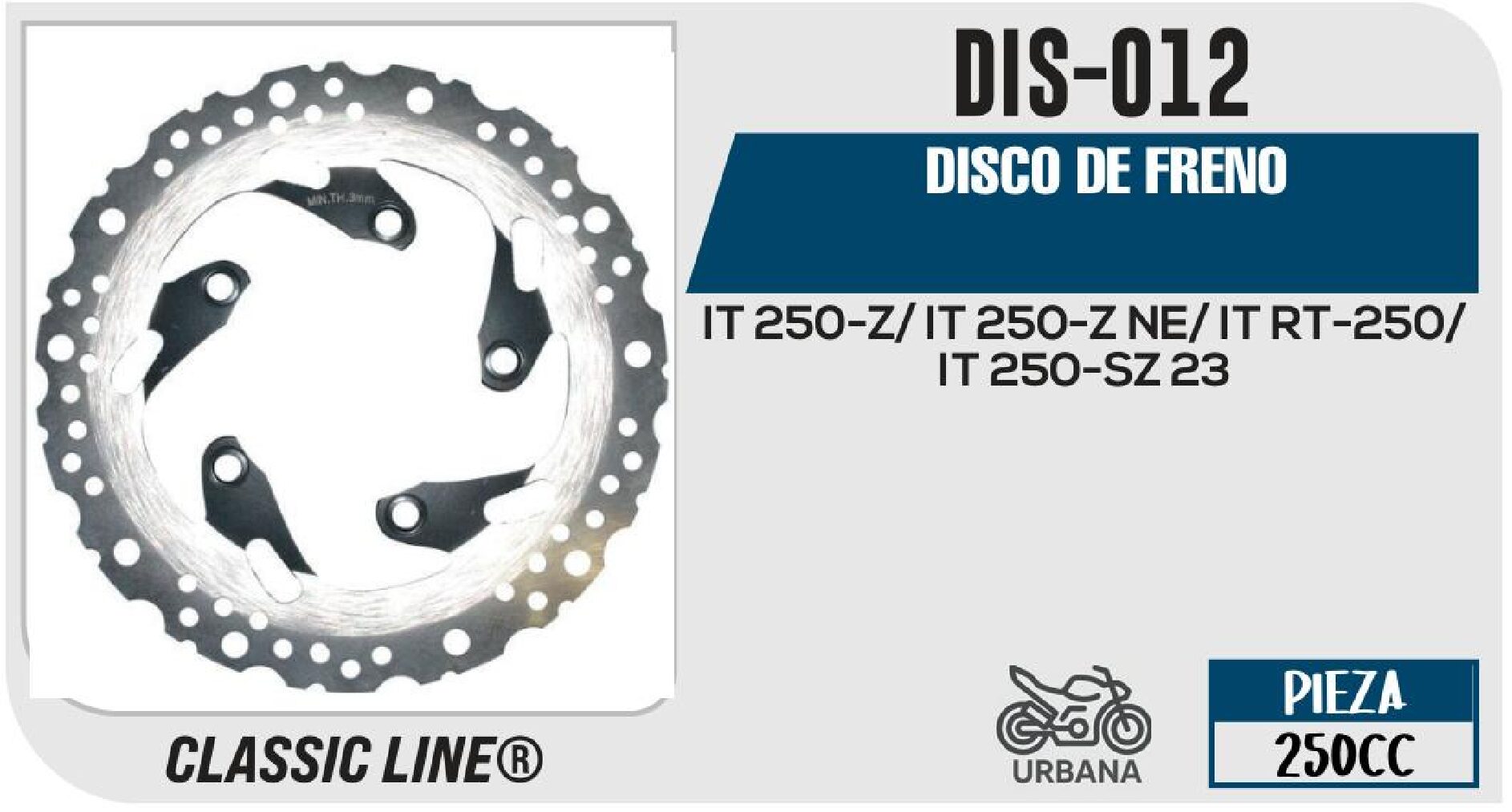 DISCO DE FRENO  DIS-012