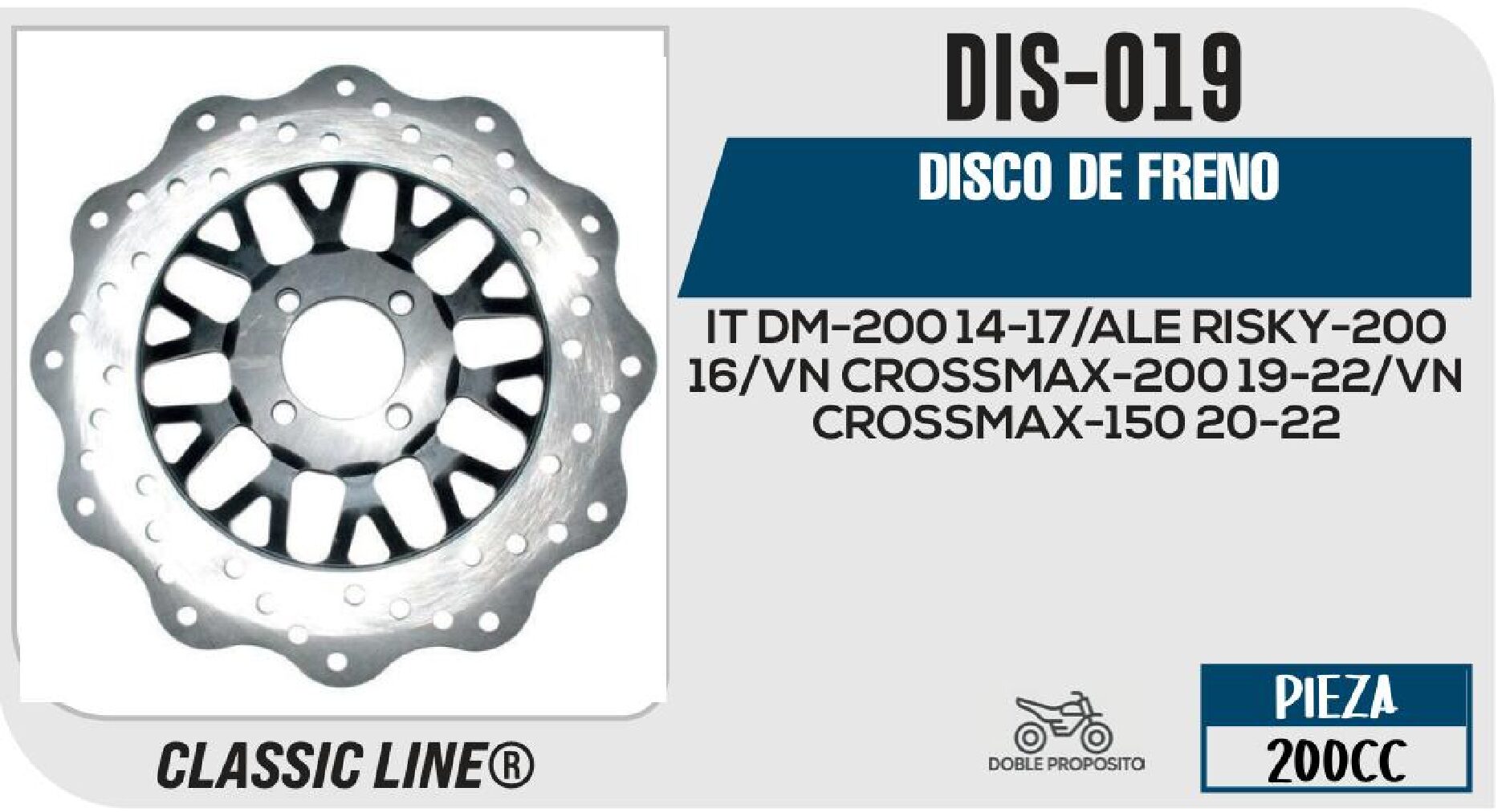 DIS-019 DISCO DE FRENO DIS-019