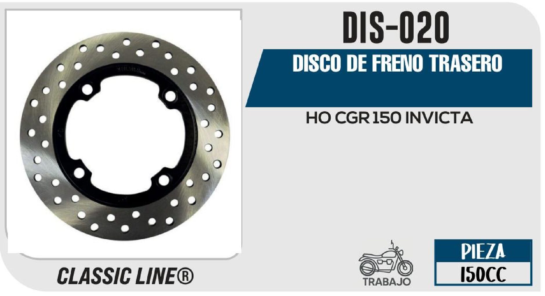 DISCO DE FRENO TRASERO  DIS-020