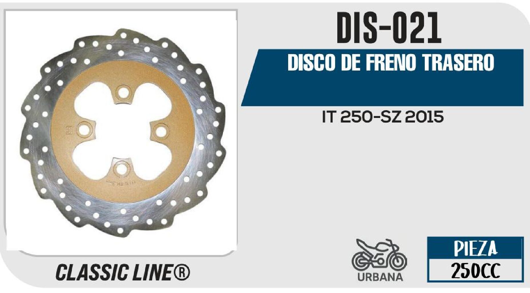 DIS-021 DISCO DE FRENO TRASERO DIS-021