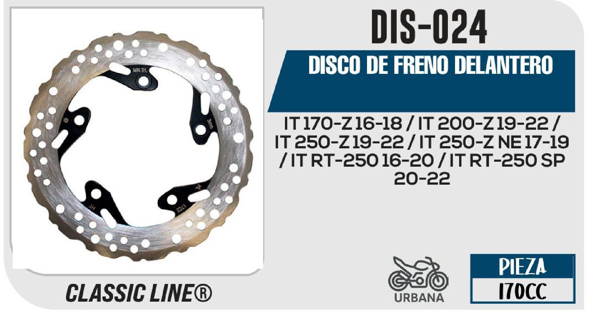 DIS-024 DISCO DE FRENO DELANTERO DIS-024