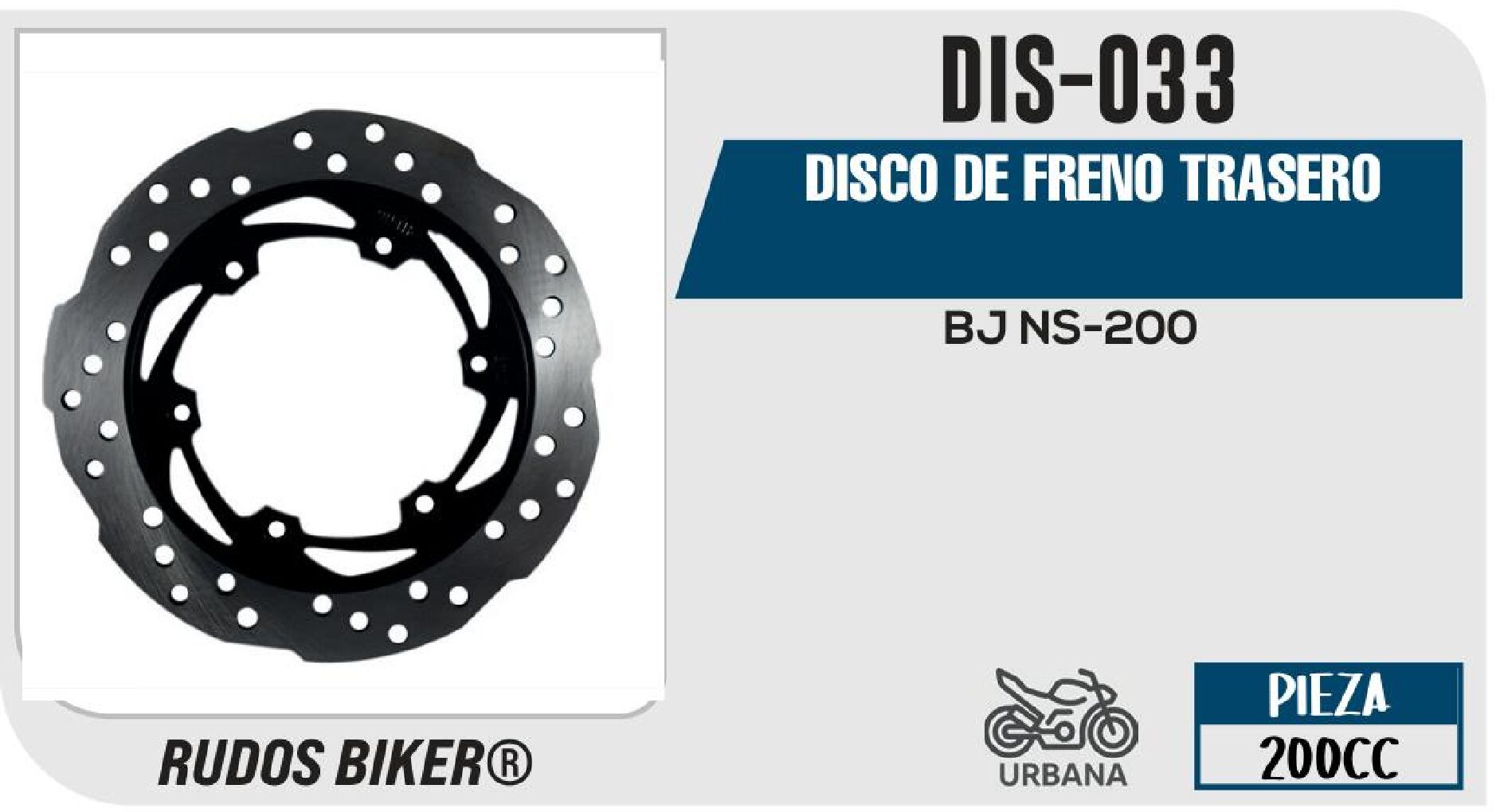 DISCO DE FRENO TRASERO DIS-033