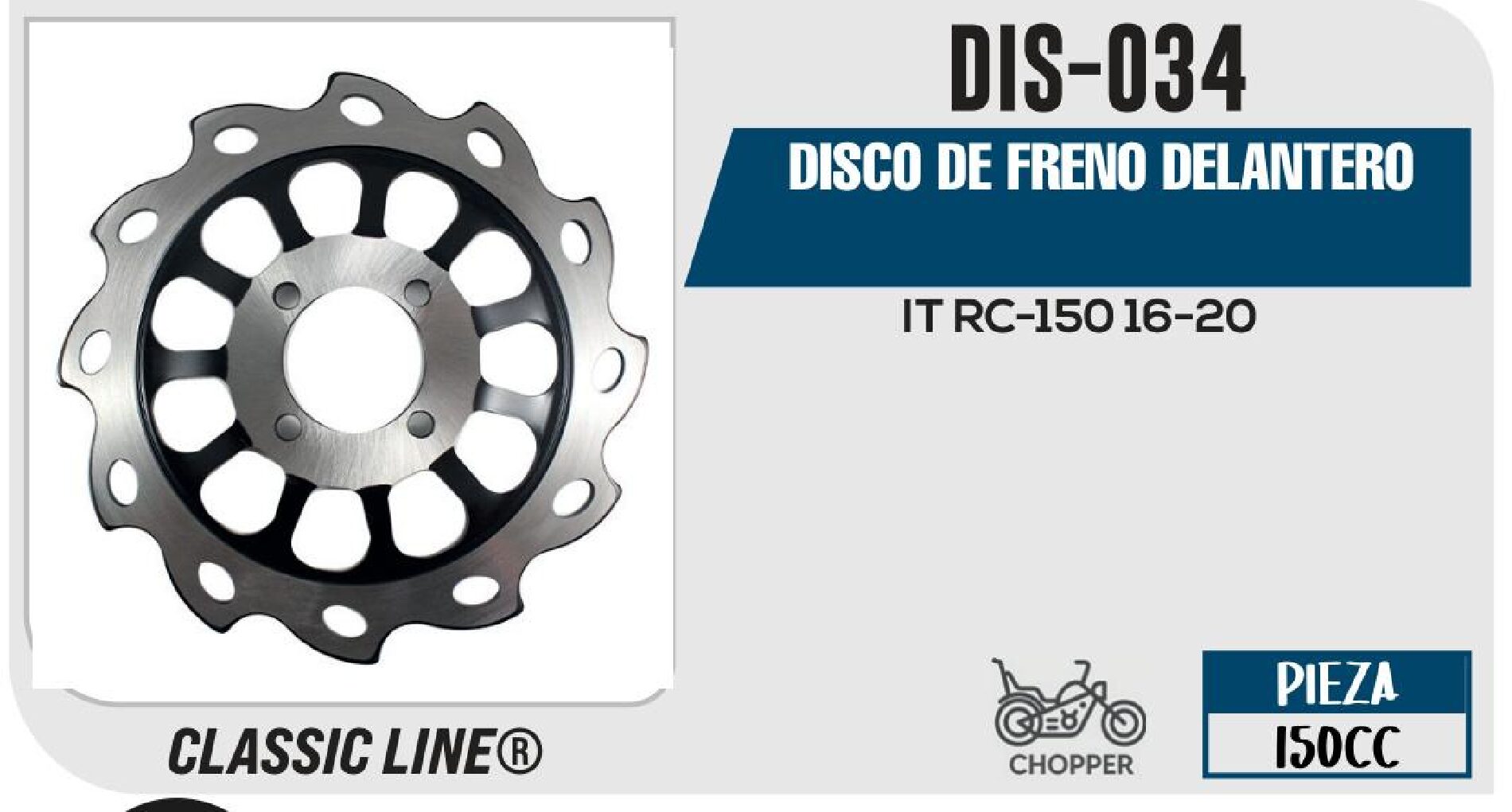 DISCO DE FRENO DELANTERO DIS-034