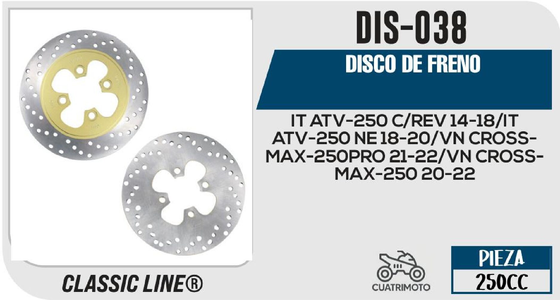 DIS-038 DISCO DE FRENO DIS-038