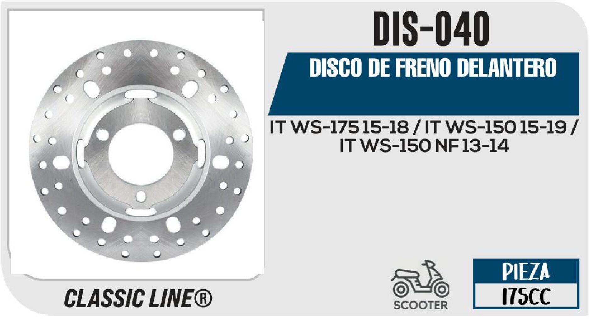 DIS-040 DISCO DE FRENO DELANTERO DIS-040