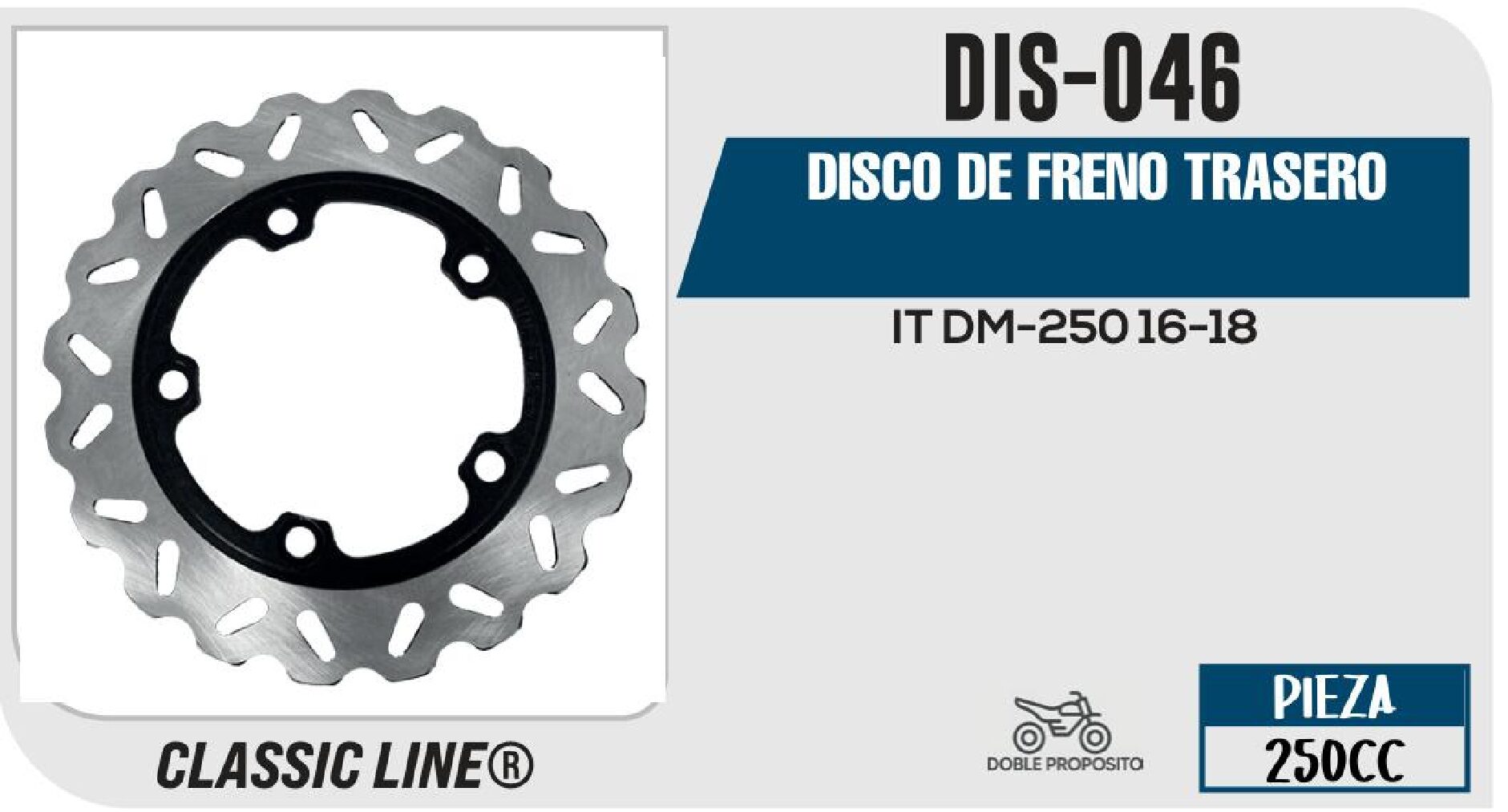 DIS-046 DISCO DE FRENO TRASERO DIS-046