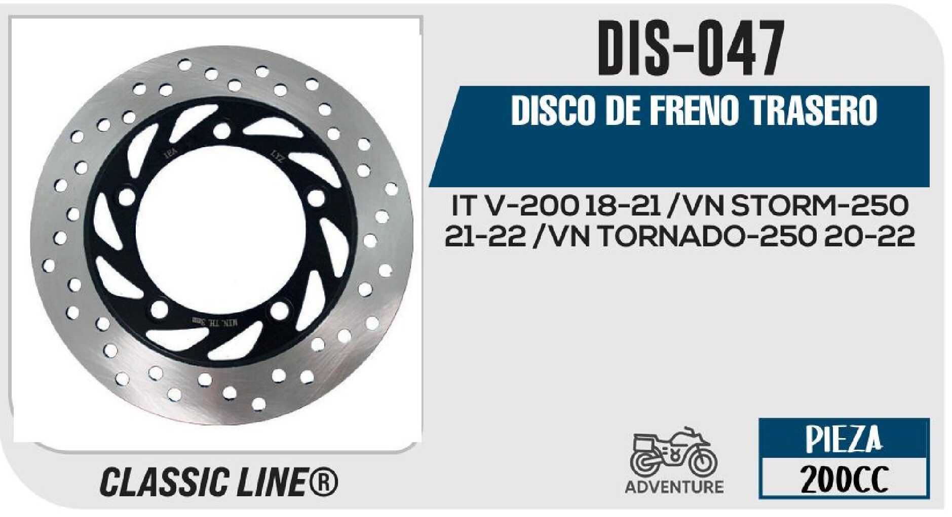 DISCO DE FRENO TRASERO  DIS-047