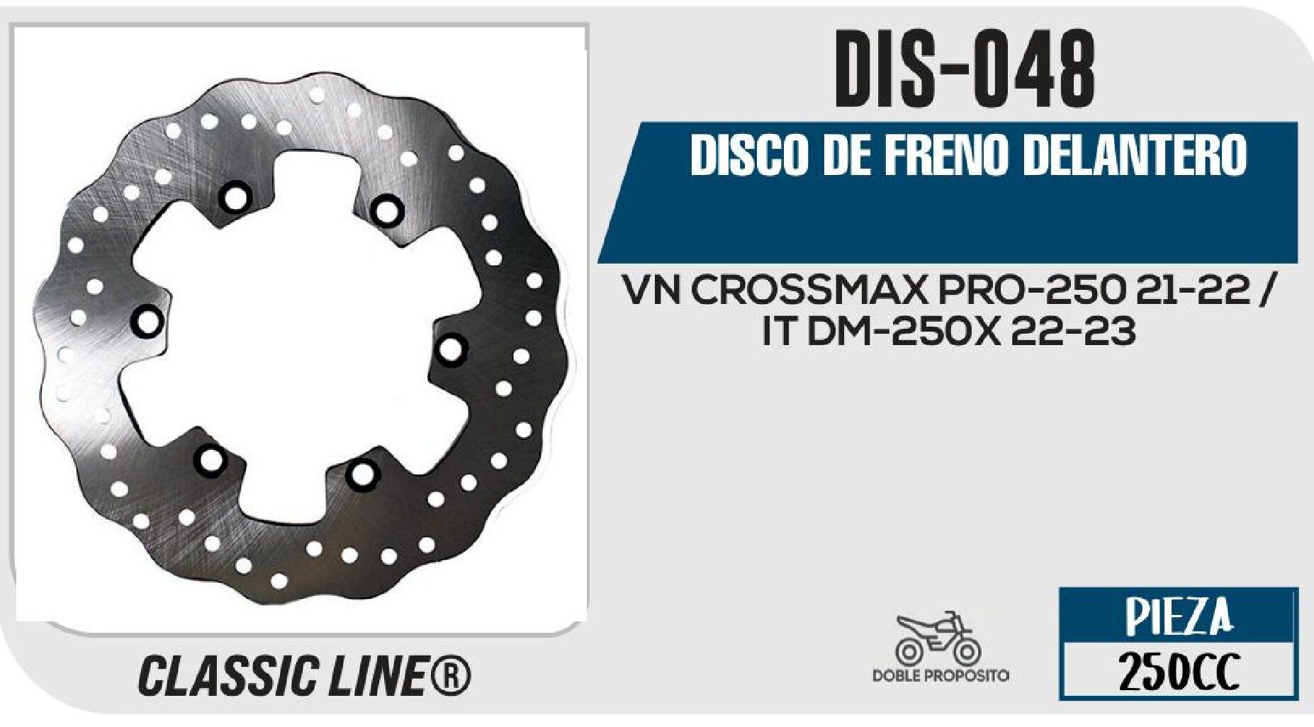 DIS-048 DISCO DE FRENO DELANTERO DIS-048