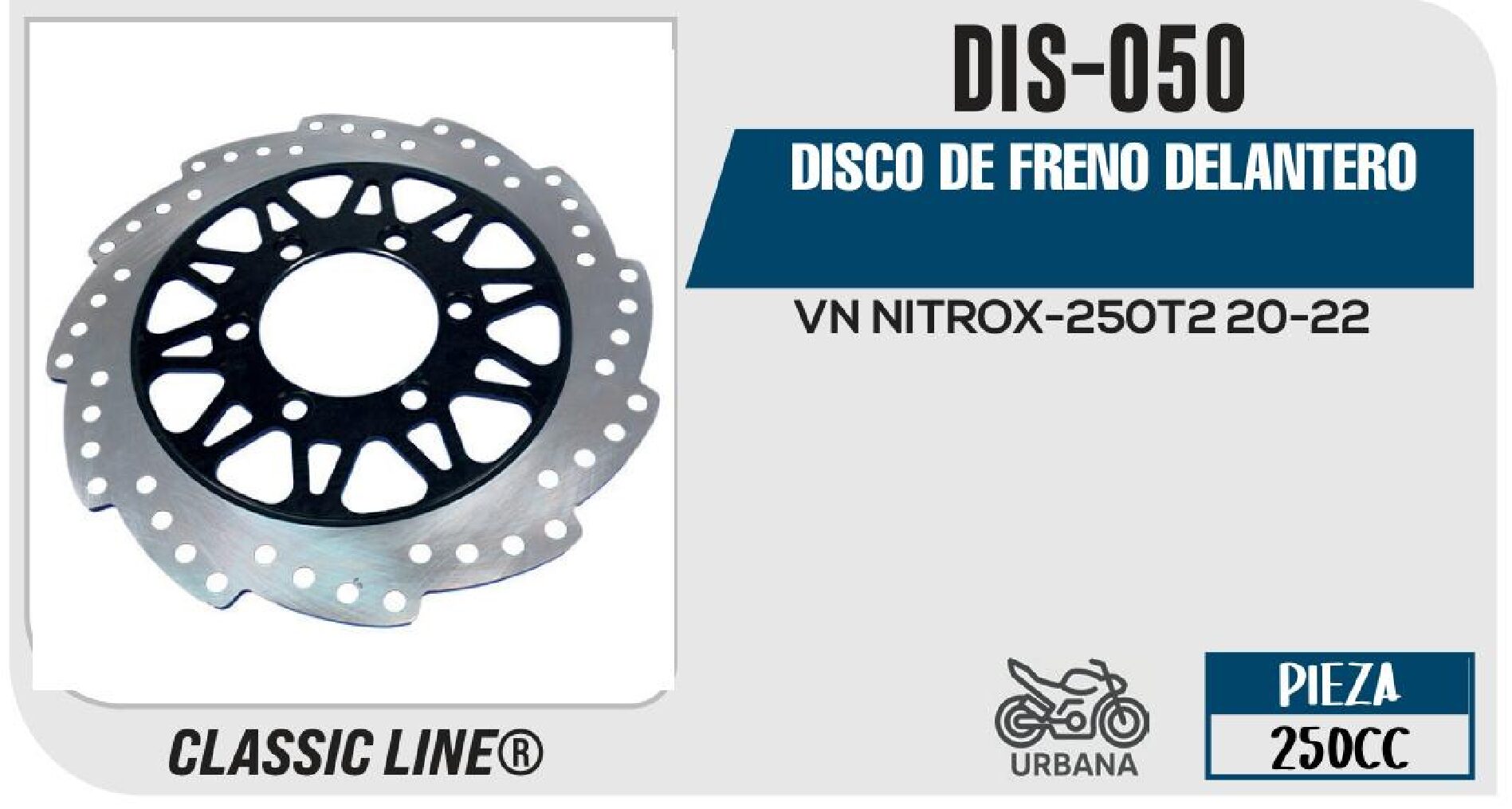 DIS-050 DISCO DE FRENO DELANTERO DIS-050