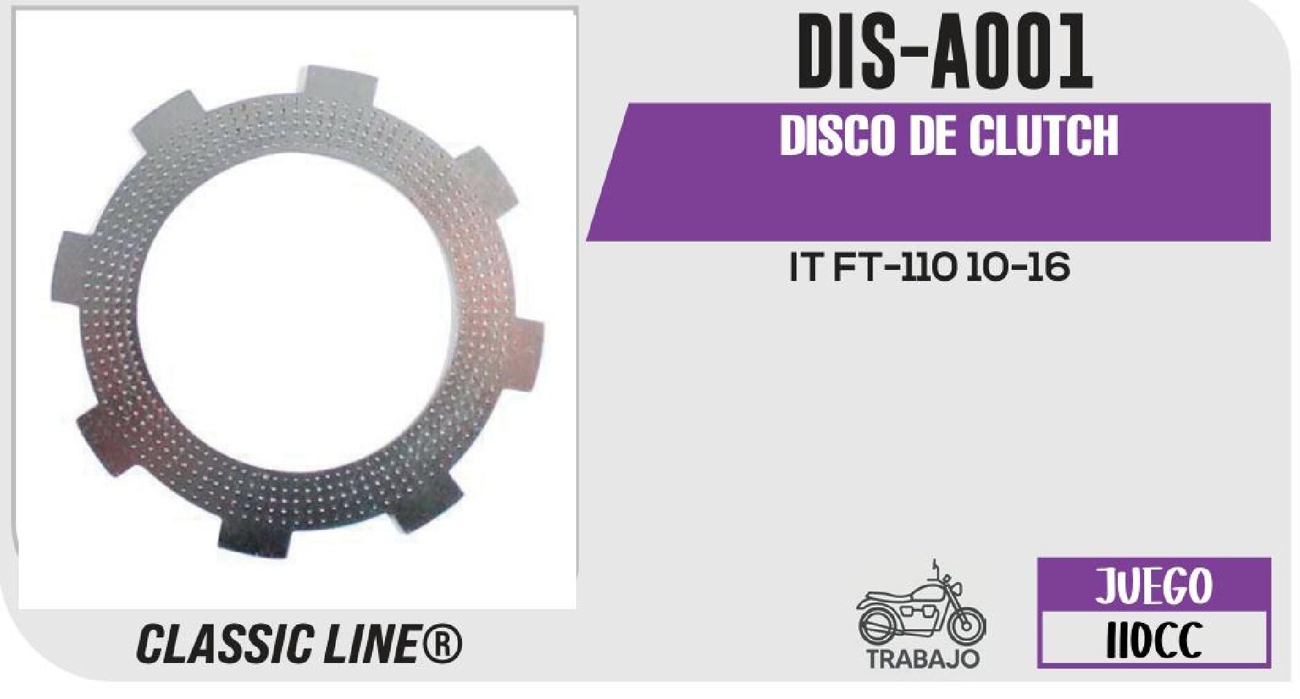DISCO DE CLUTCH  DIS-A001
