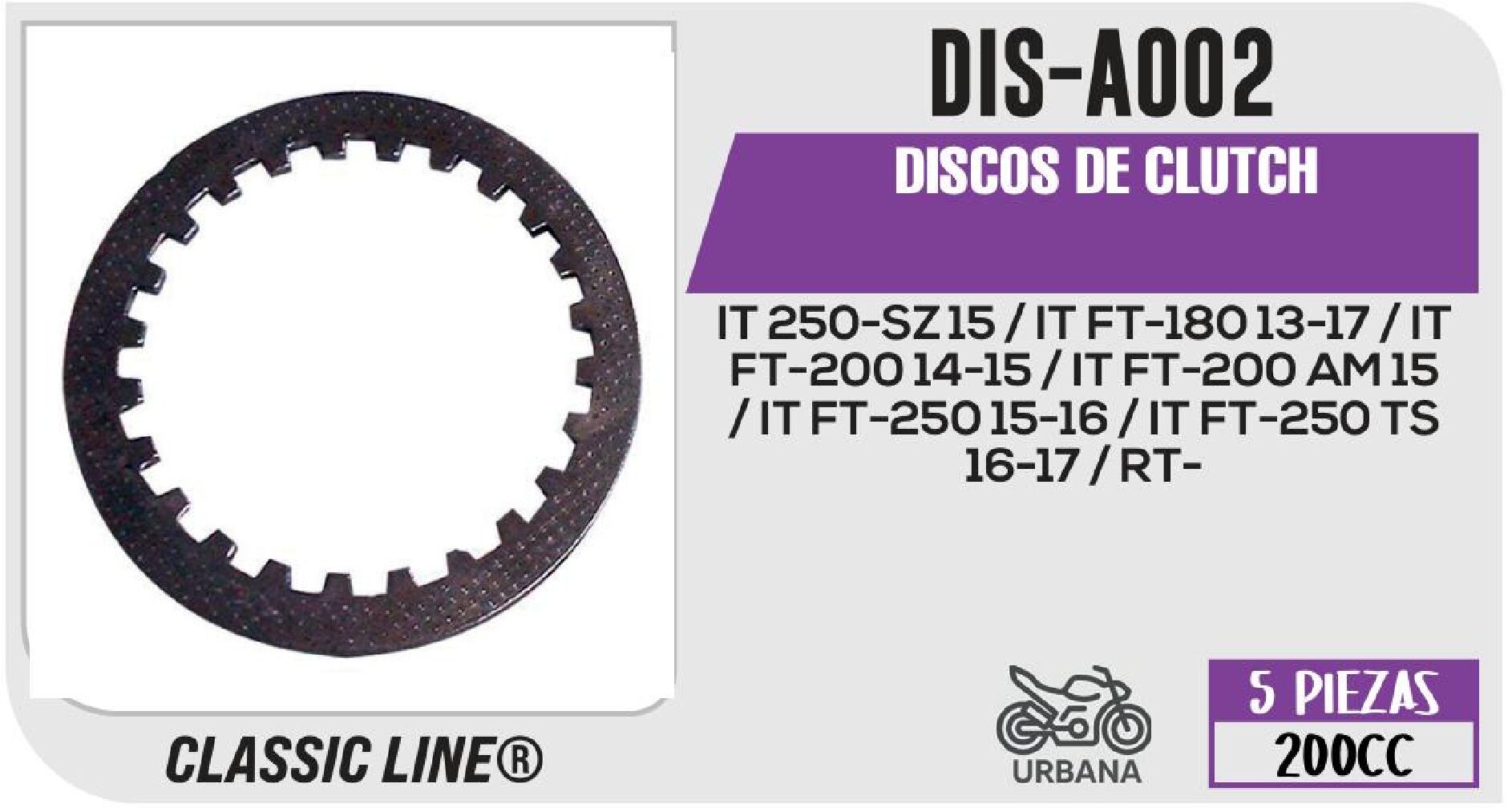 DISCOS DE CLUTCH  DIS-A002