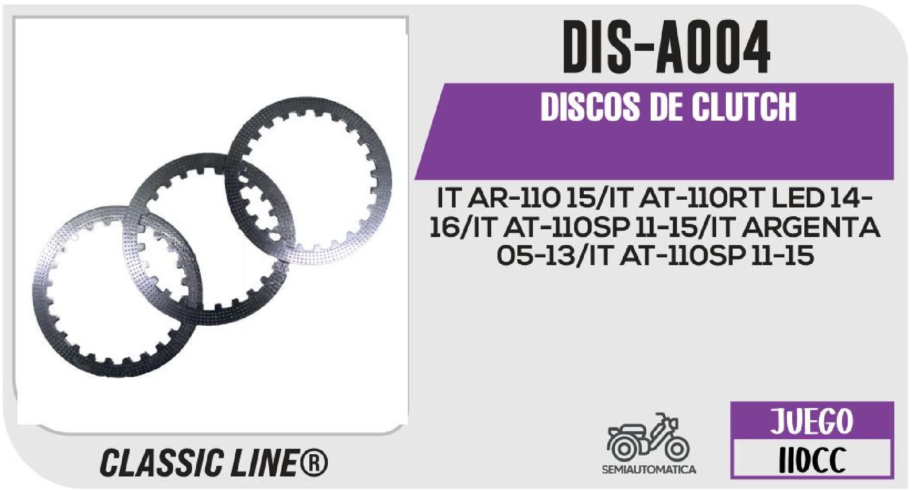 DISCOS DE CLUTCH  DIS-A004